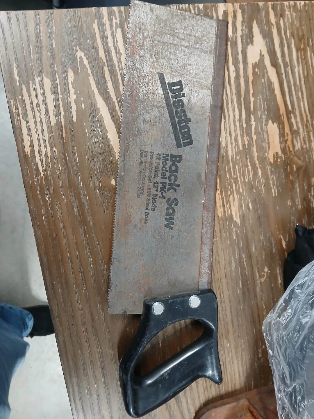 Disston Back Saw Model PK-4 12" Blade