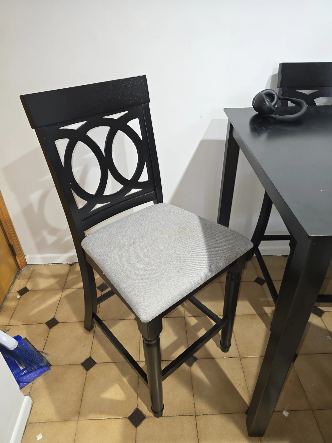 Black Counter Height Table and Chairs Set