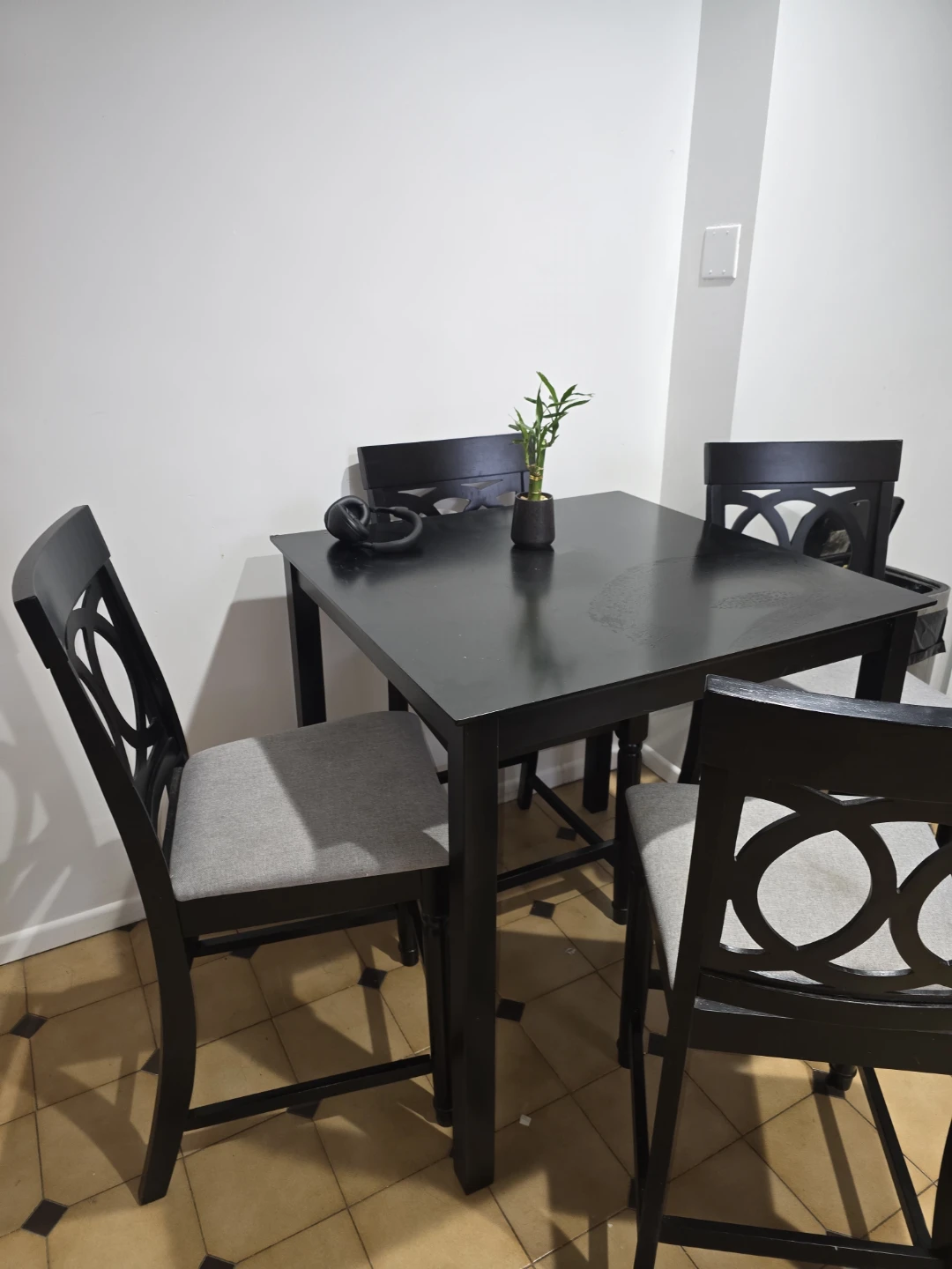 Black Counter Height Table and Chairs Set - photo 3
