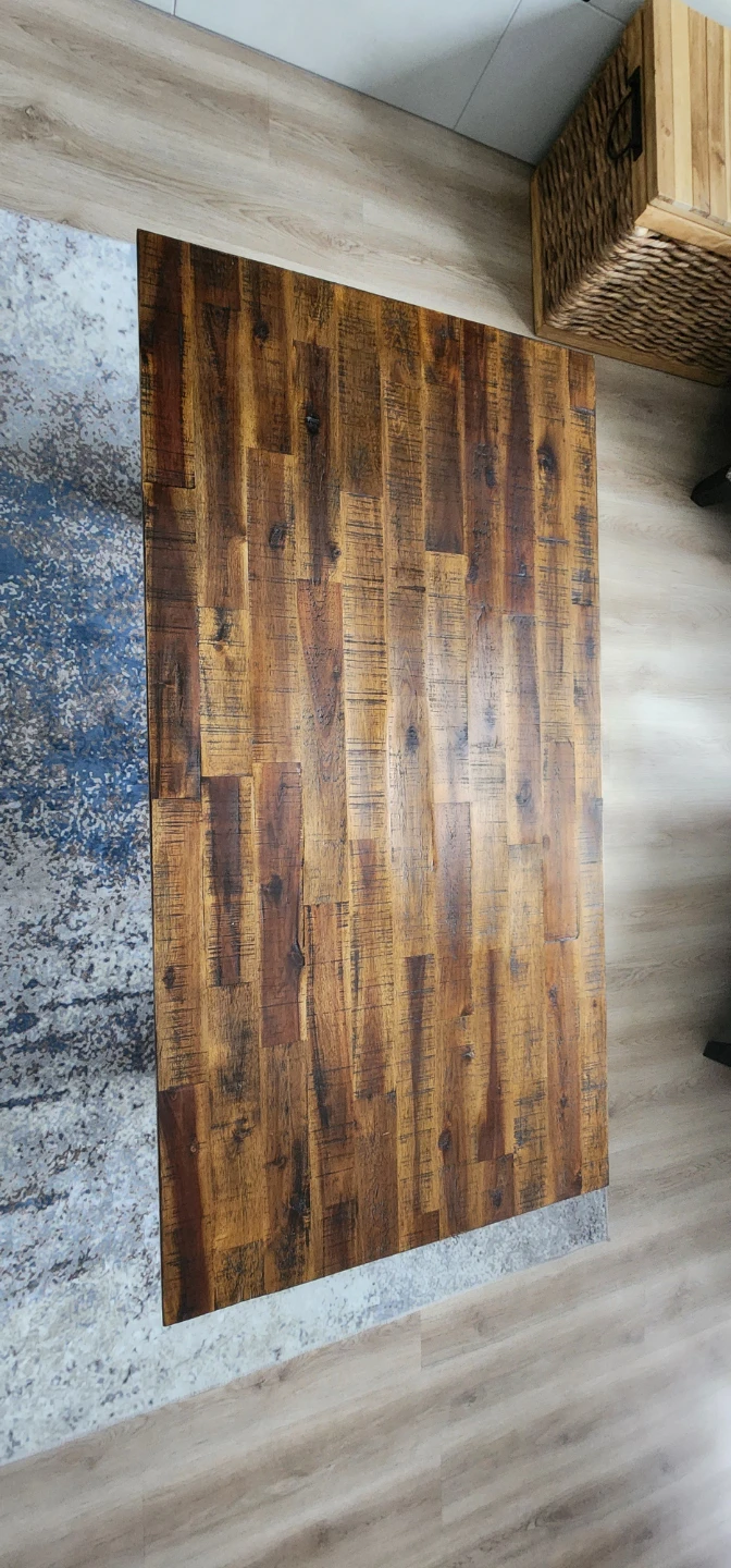 Galveston 50" Rustic Coffee Table with Casters - Brown Woodgrain - photo 4
