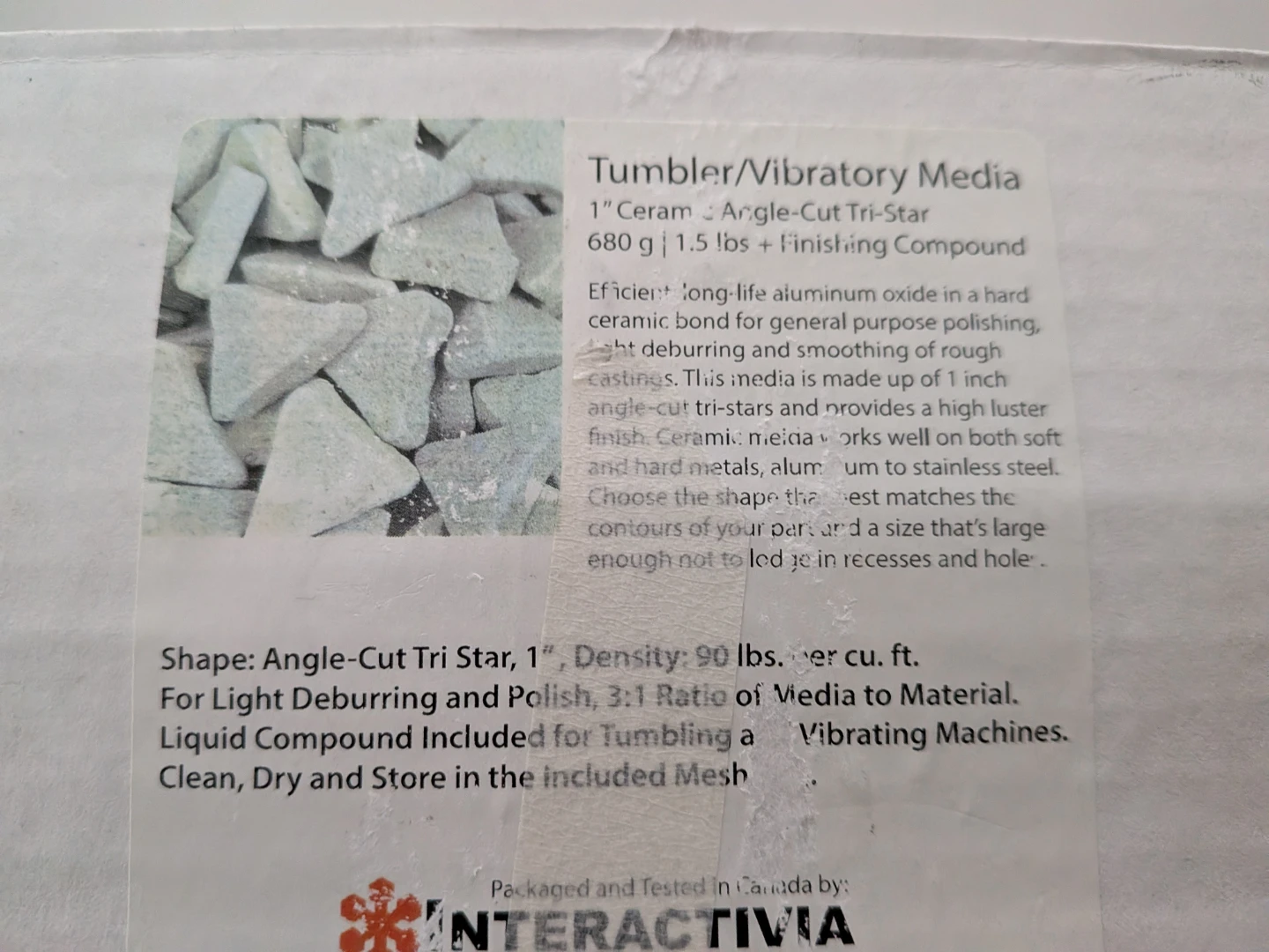 Tumbler Vibratory Media 1" Angle-Cut Tri-Star - photo 2