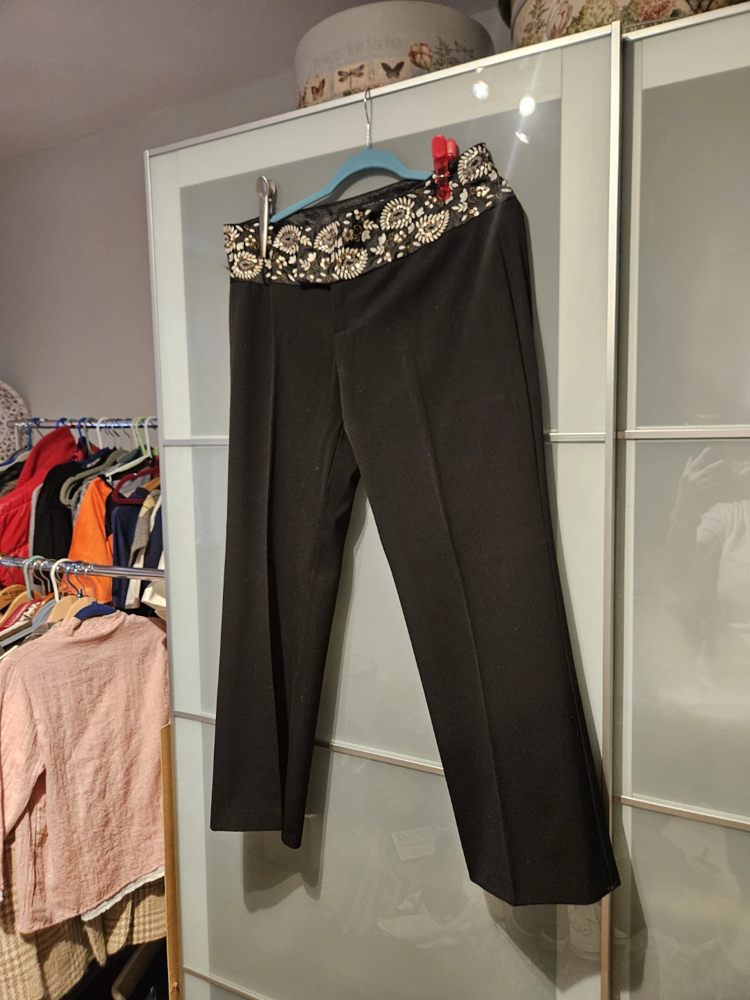 Guess Jeans Black Embellished Waist Pants Size 32 - photo 2