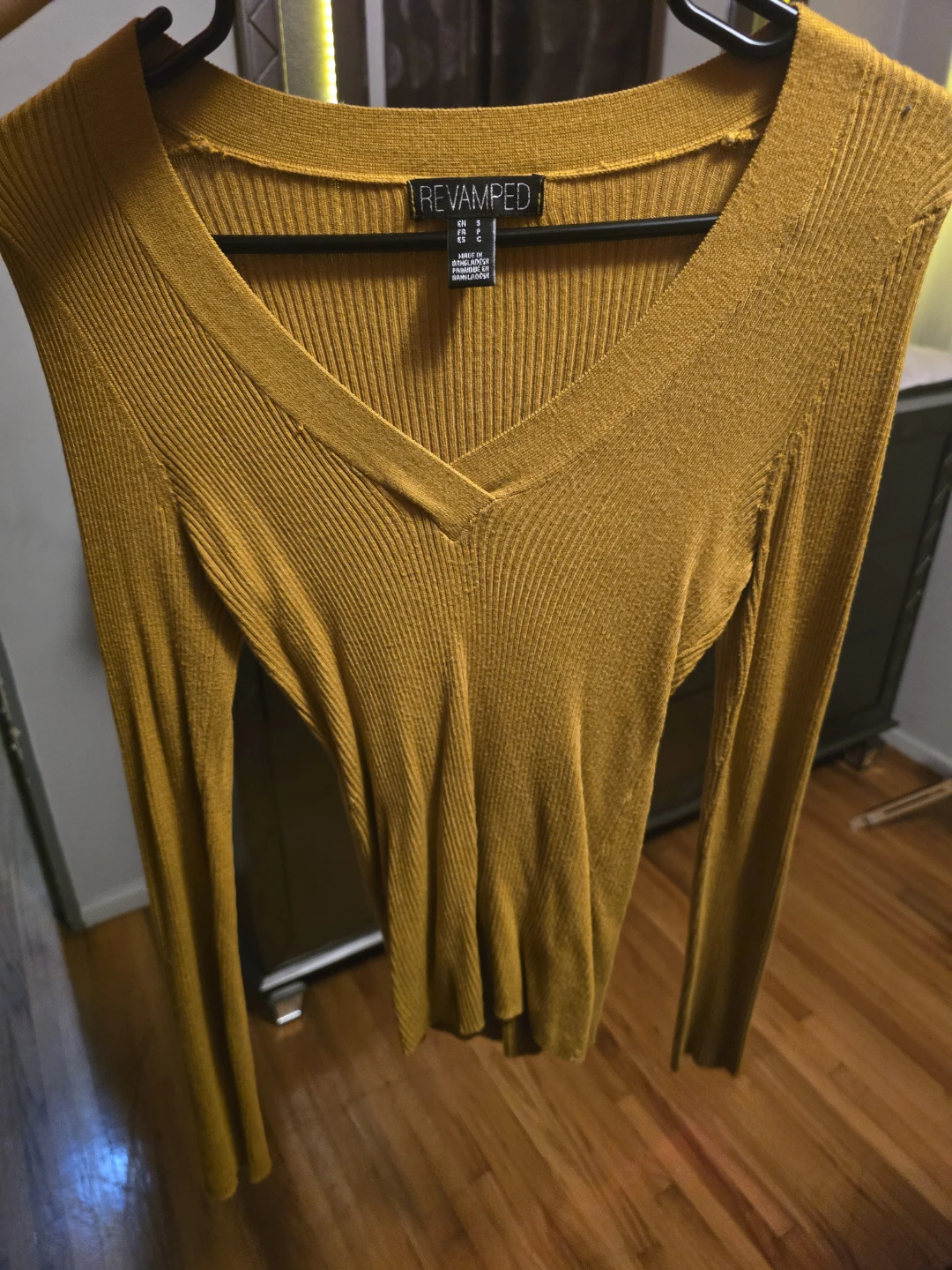 Revamped Mustard Yellow V-Neck Sweater