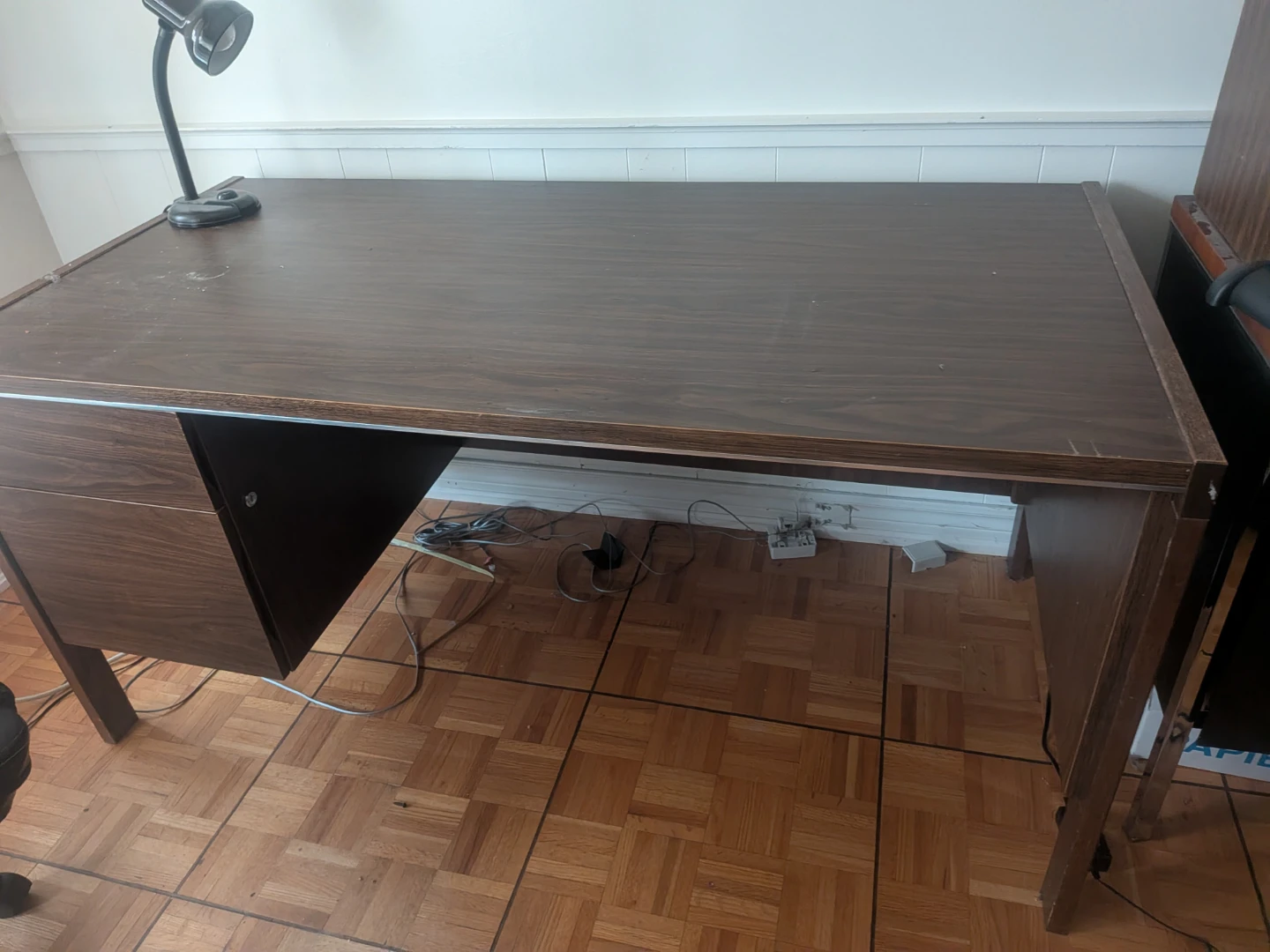 Brown Desk with File Drawer