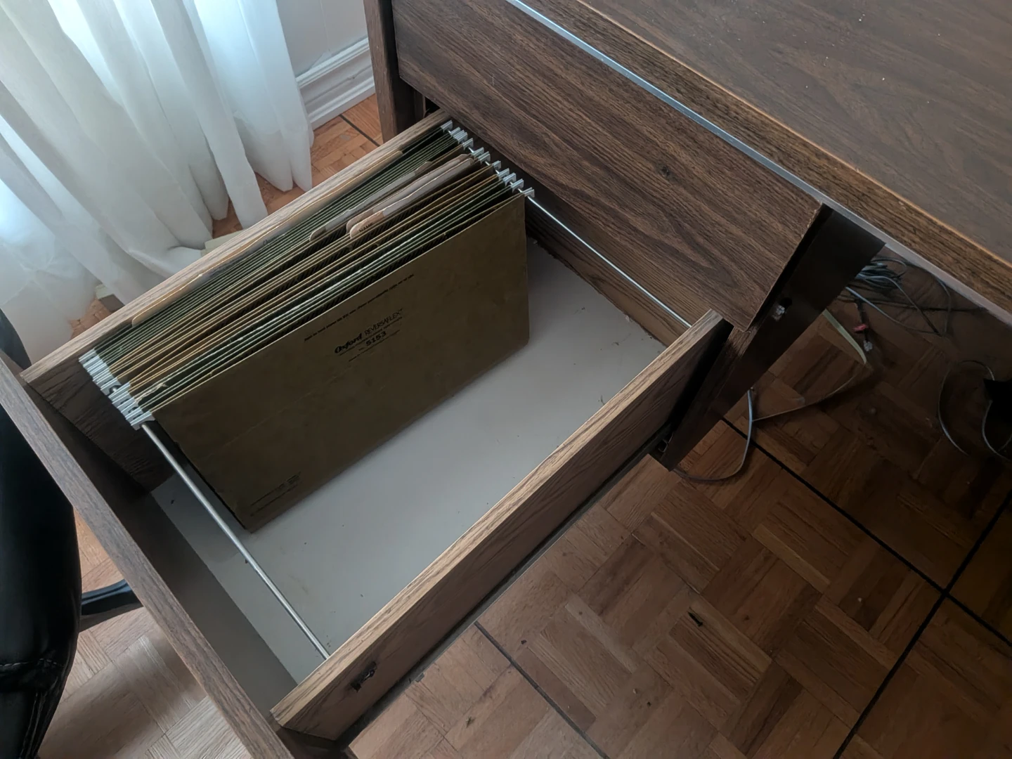 Brown Desk with File Drawer - photo 3