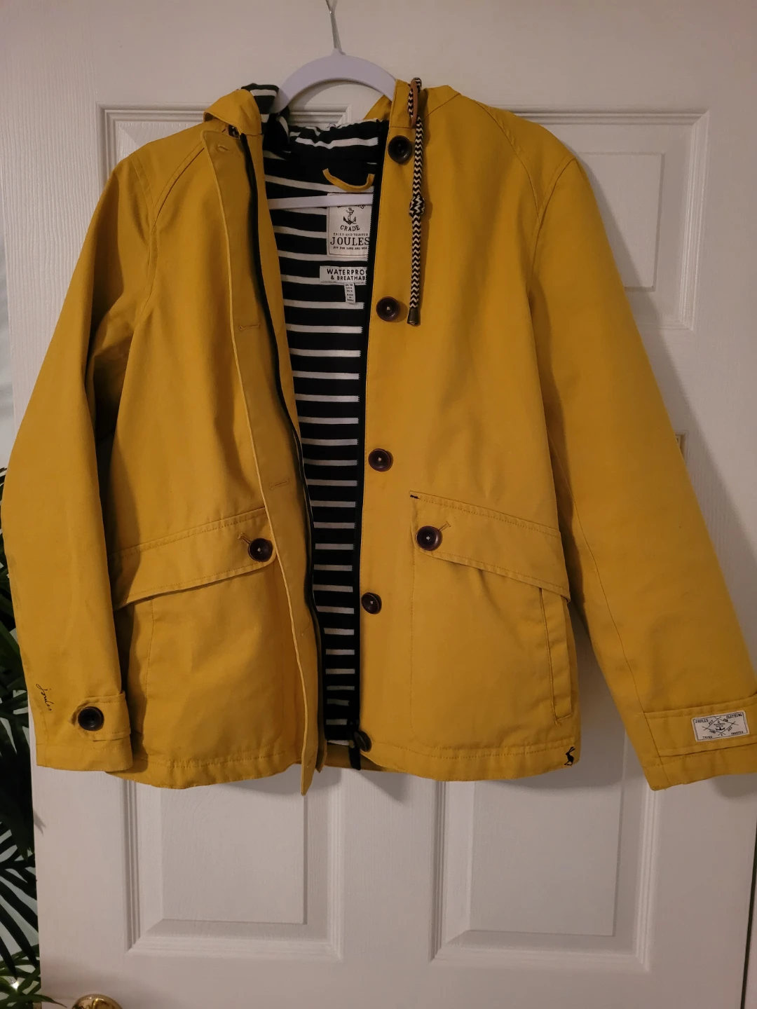 Joules Waterproof Jacket - Yellow, Size 6 US