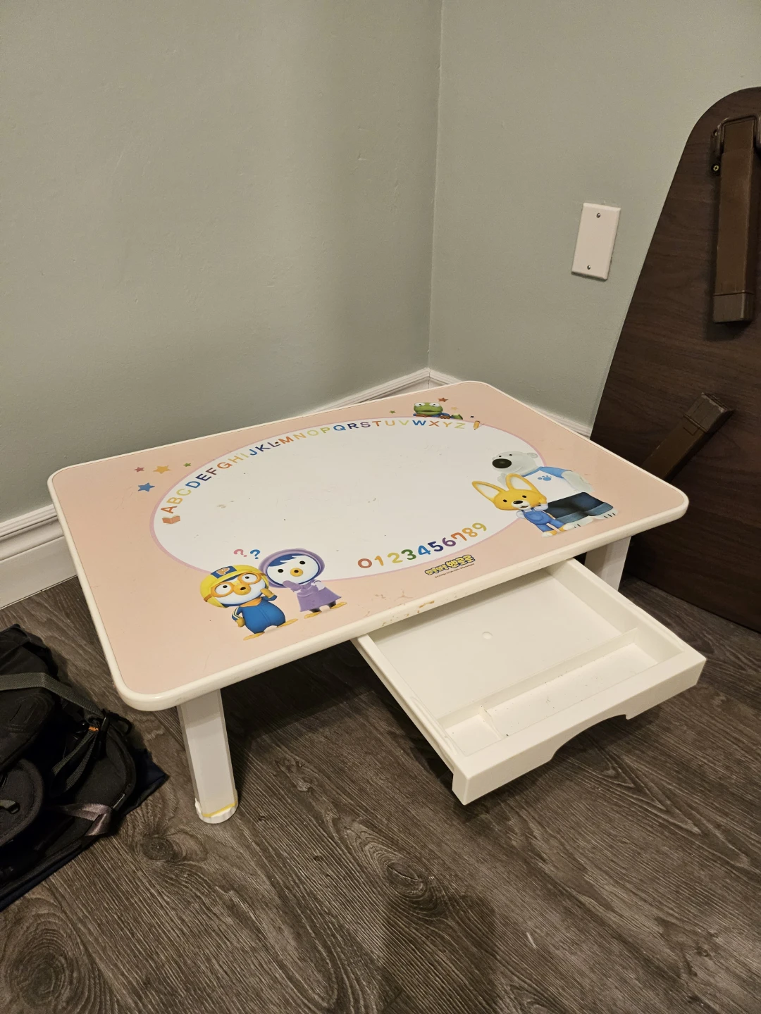 Pororo Kids magnetic foldable Table with Drawer