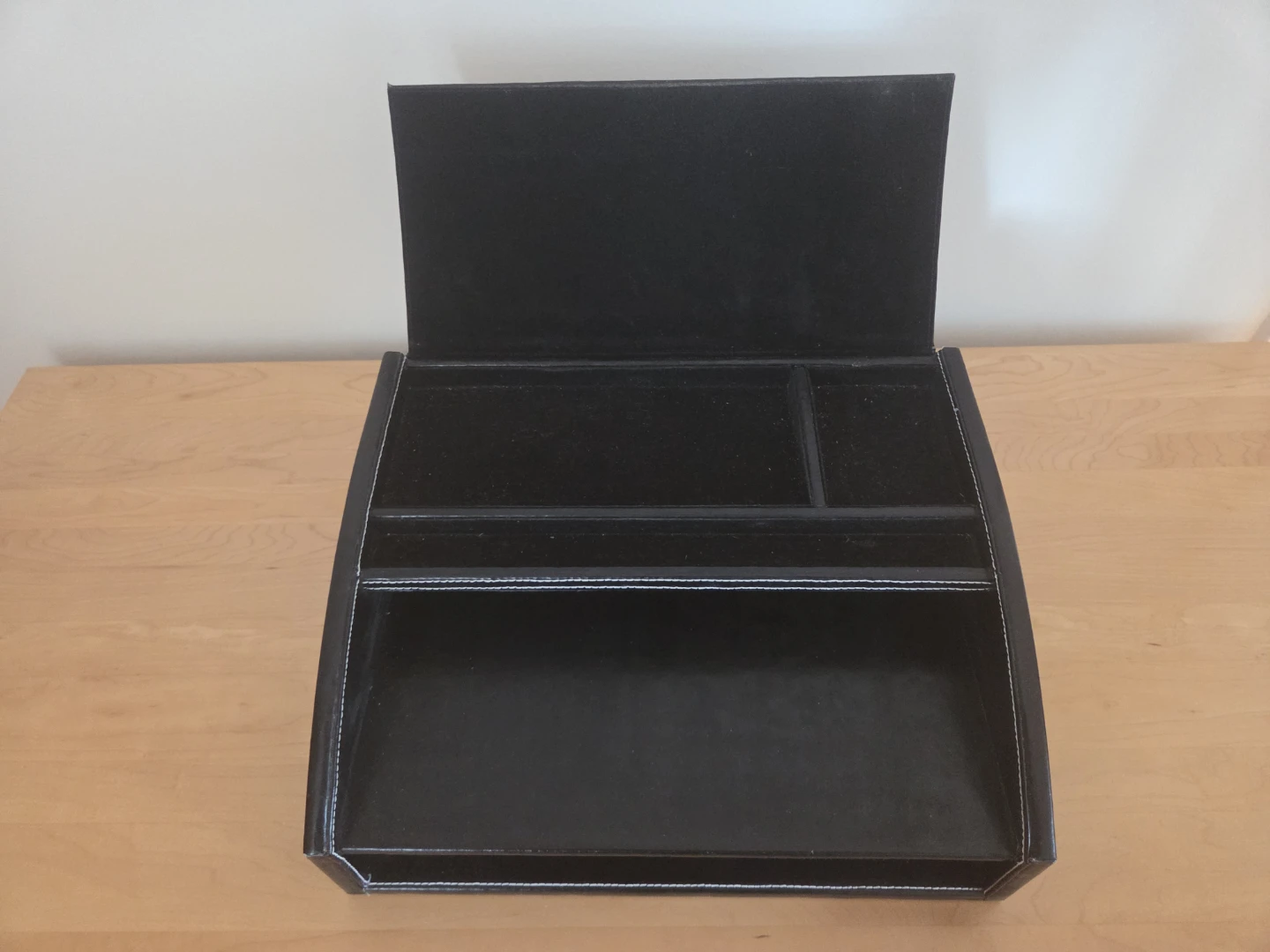 Black Faux Leather Desk Organizer - photo 2