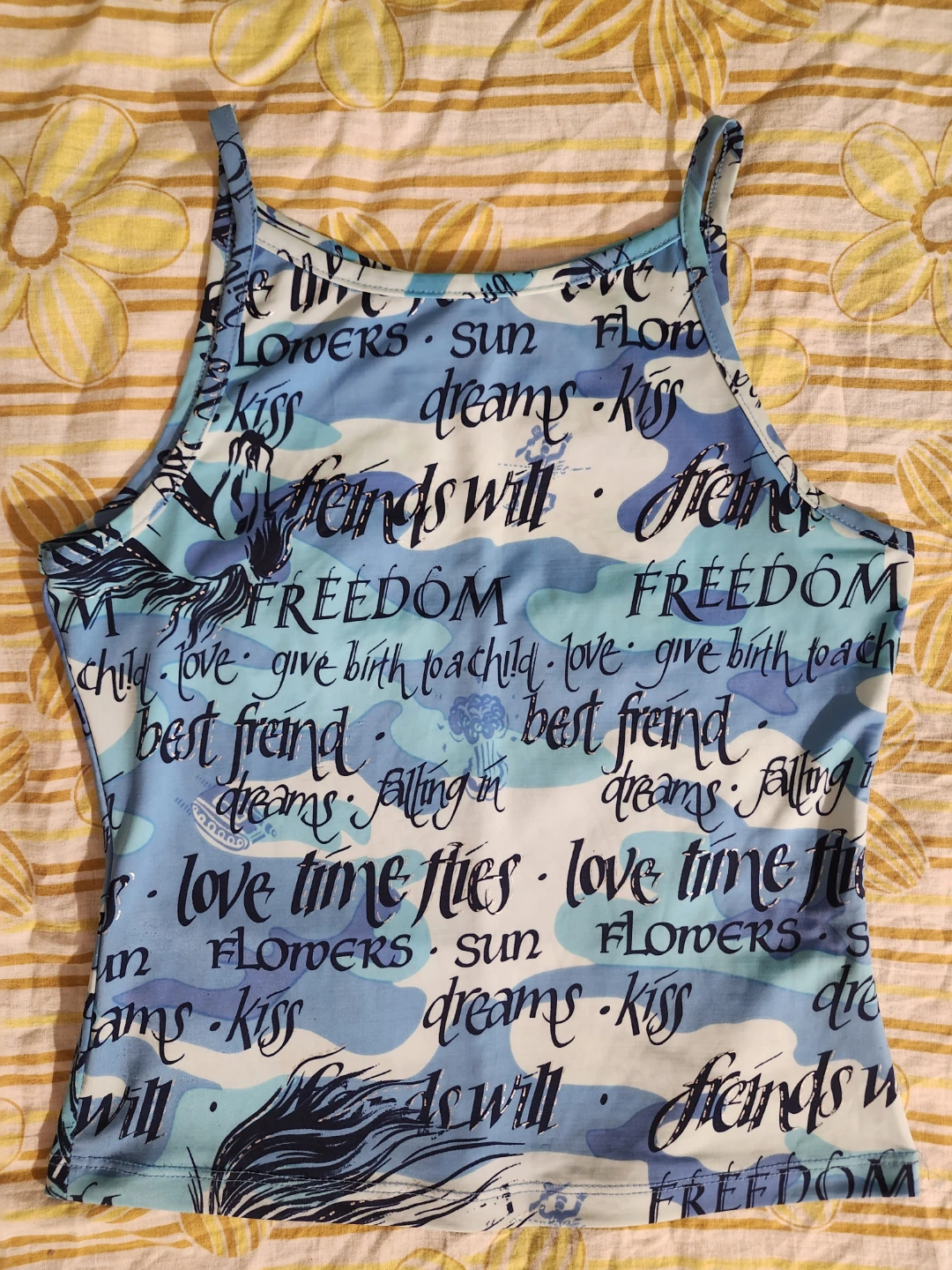 🧡 Blue and white y2k horse tank top - photo 3