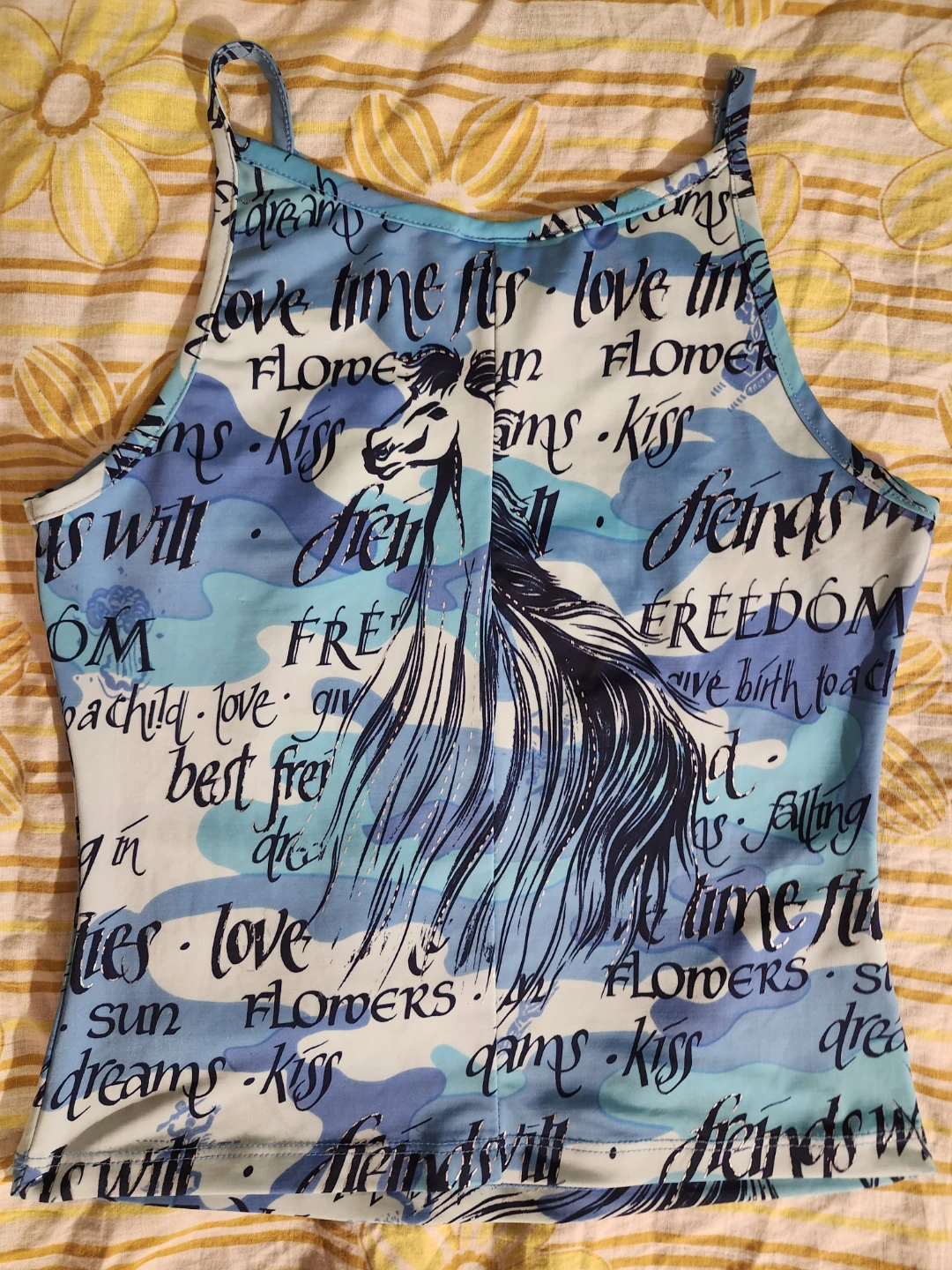 🧡 Blue and white y2k horse tank top - photo 5