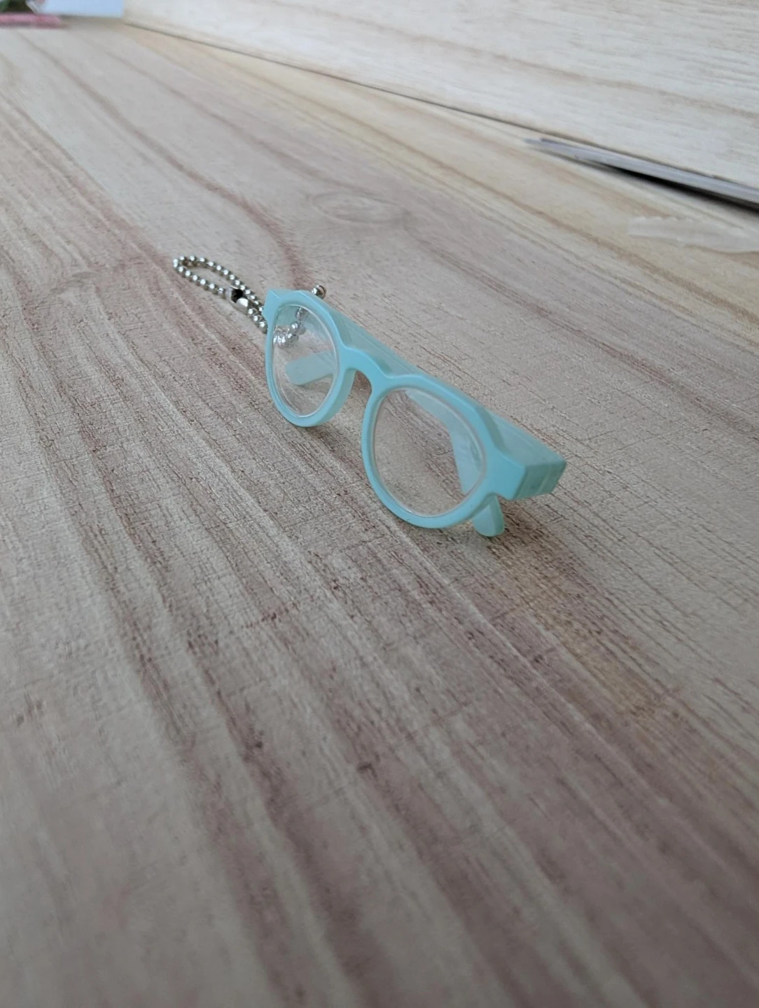 Light Blue Eyeglasses Keychain Charm