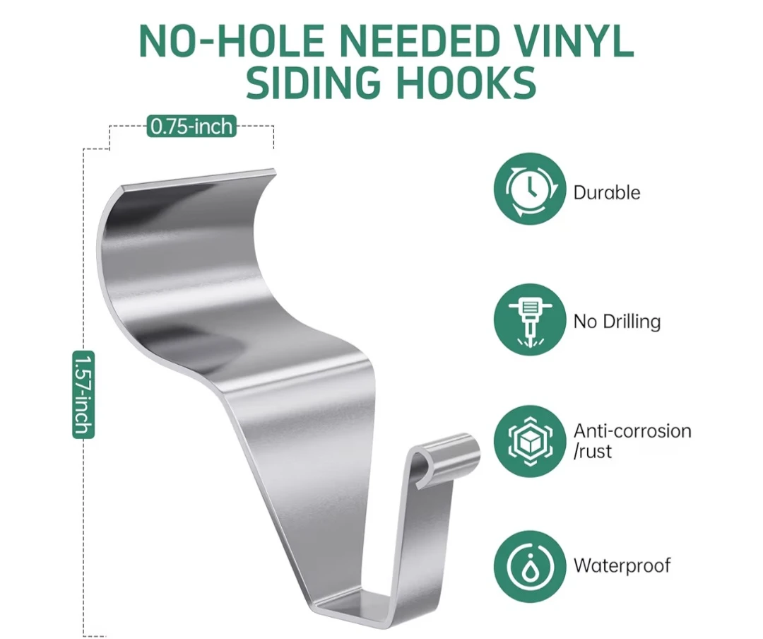 Vinyl Siding Hooks, (30 Pack) Heavy Duty Vinyl Siding - photo 3