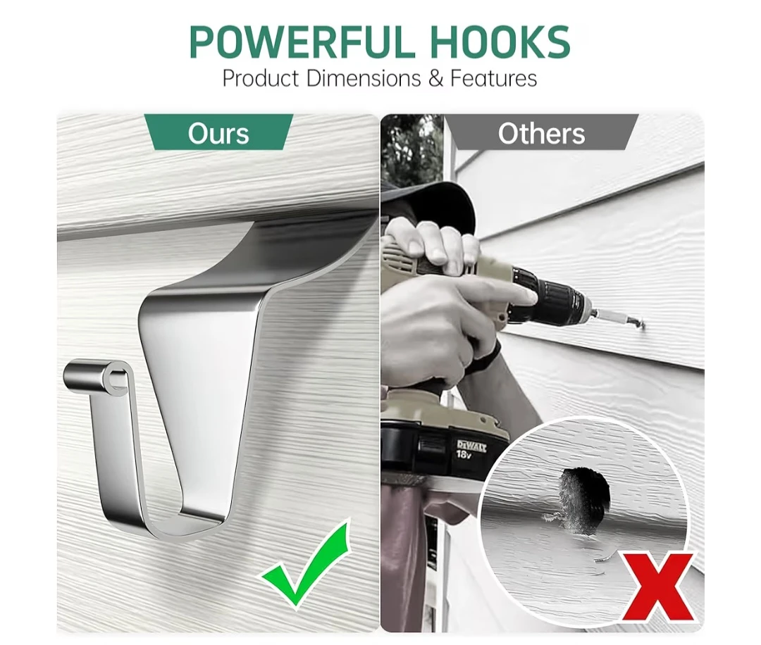 Vinyl Siding Hooks, (30 Pack) Heavy Duty Vinyl Siding - photo 5
