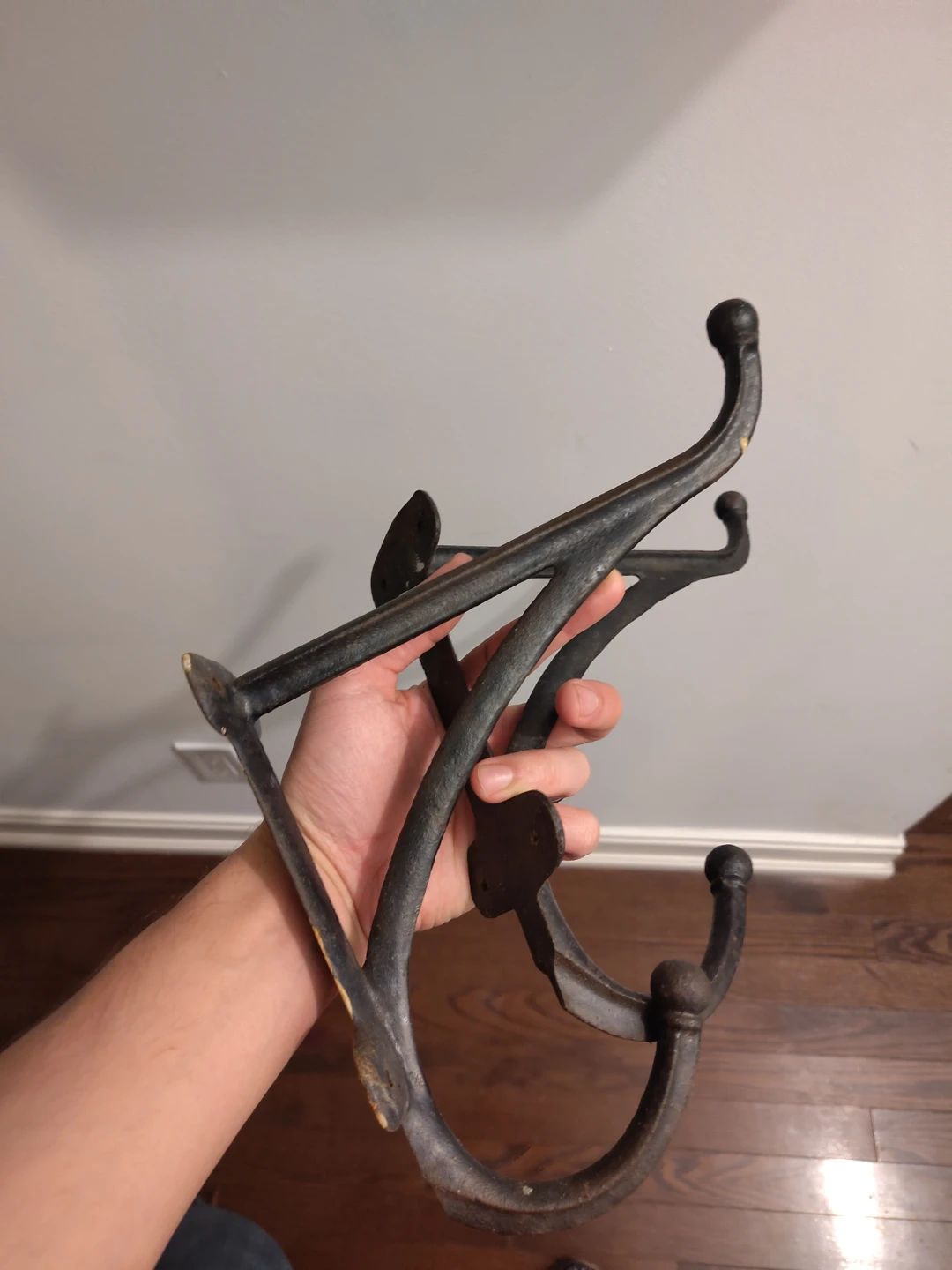 Set of 2 Black Cast Iron Wall Hooks - photo 3