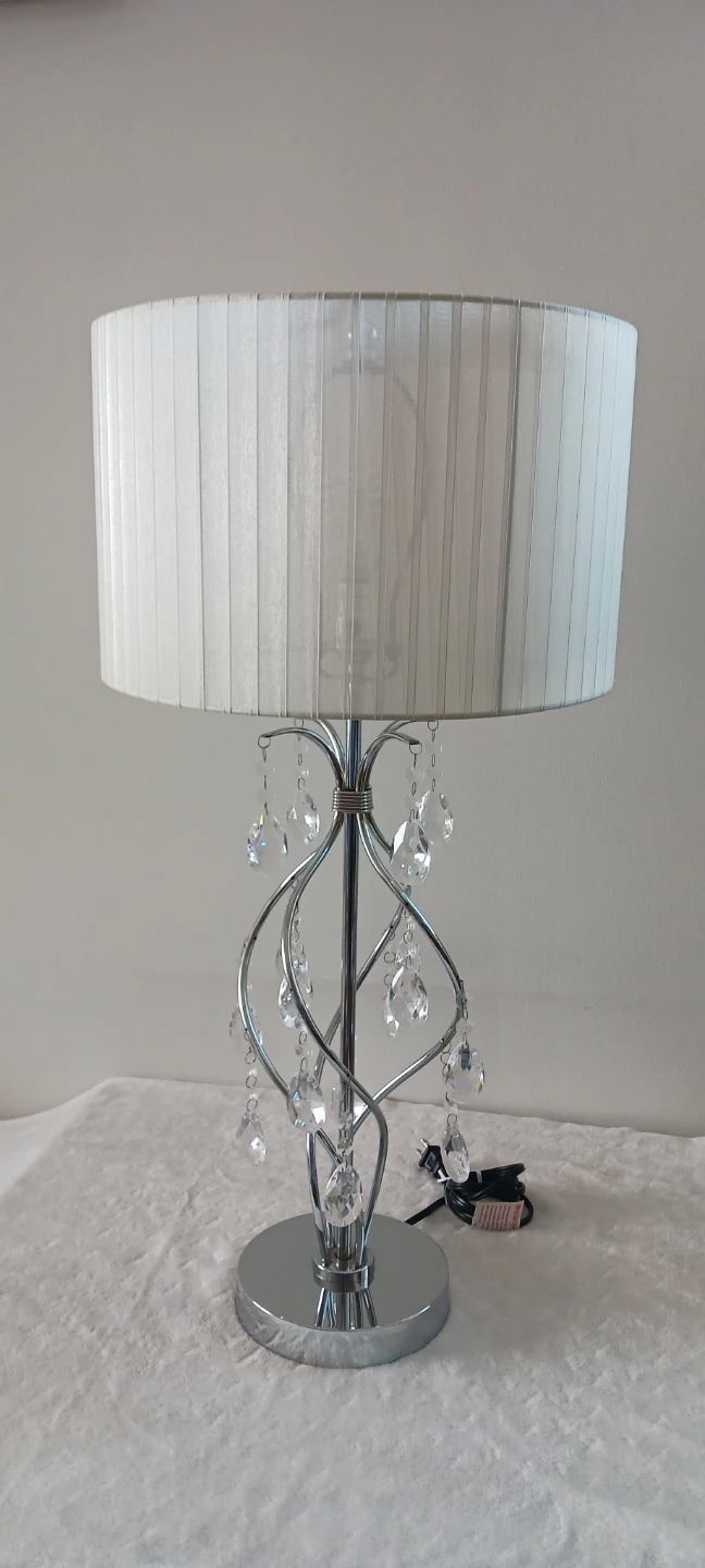 Modern Glam Crystal Table Lamp  Tall Chrome Accent - photo 3