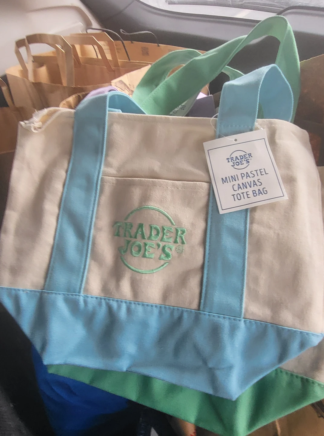 Trader Joe's Mini Pastel Canvas Tote Bag - photo 4
