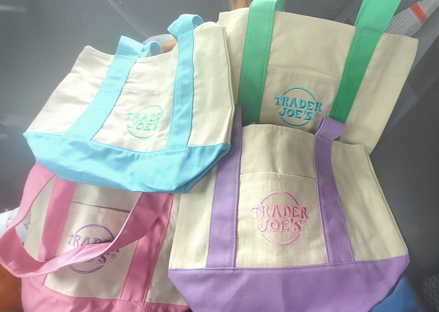 Trader Joe's Mini Pastel Canvas Tote Bag - photo 5