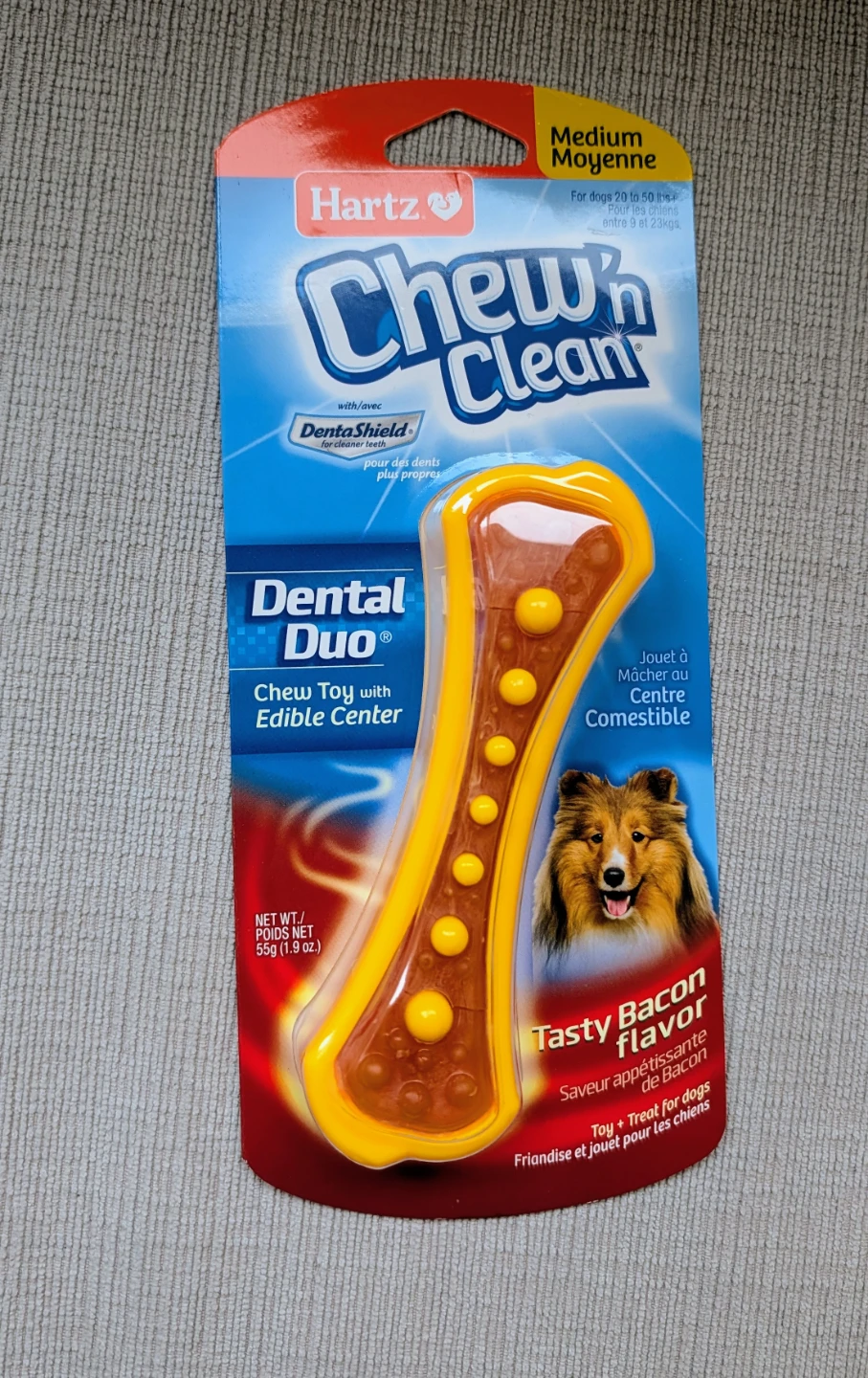 Brand New Hartz Chew 'n Clean Dental Duo Medium Dog Chew Toy