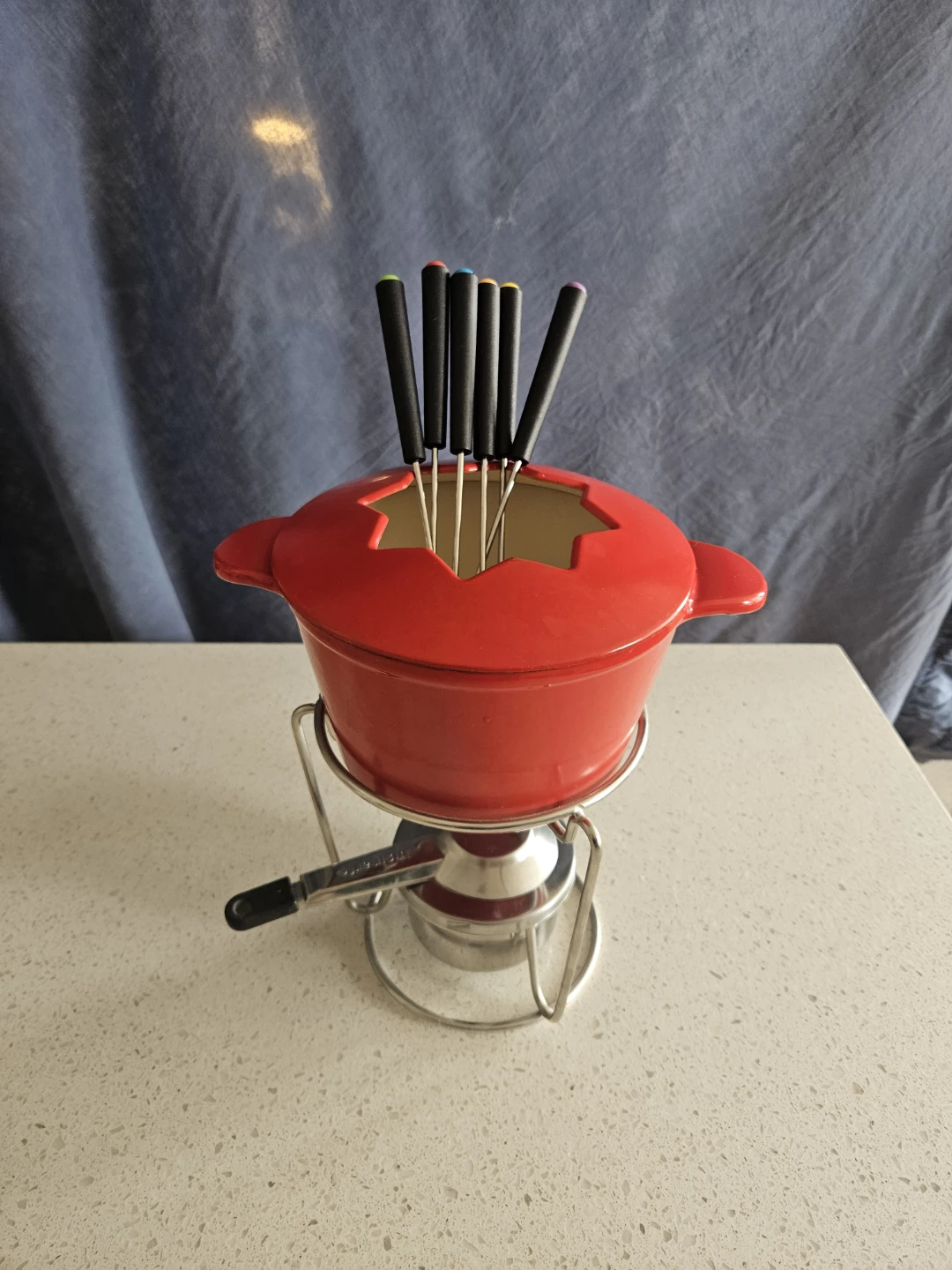 Cuisinart 13-Piece Cast Iron Fondue Set, Red