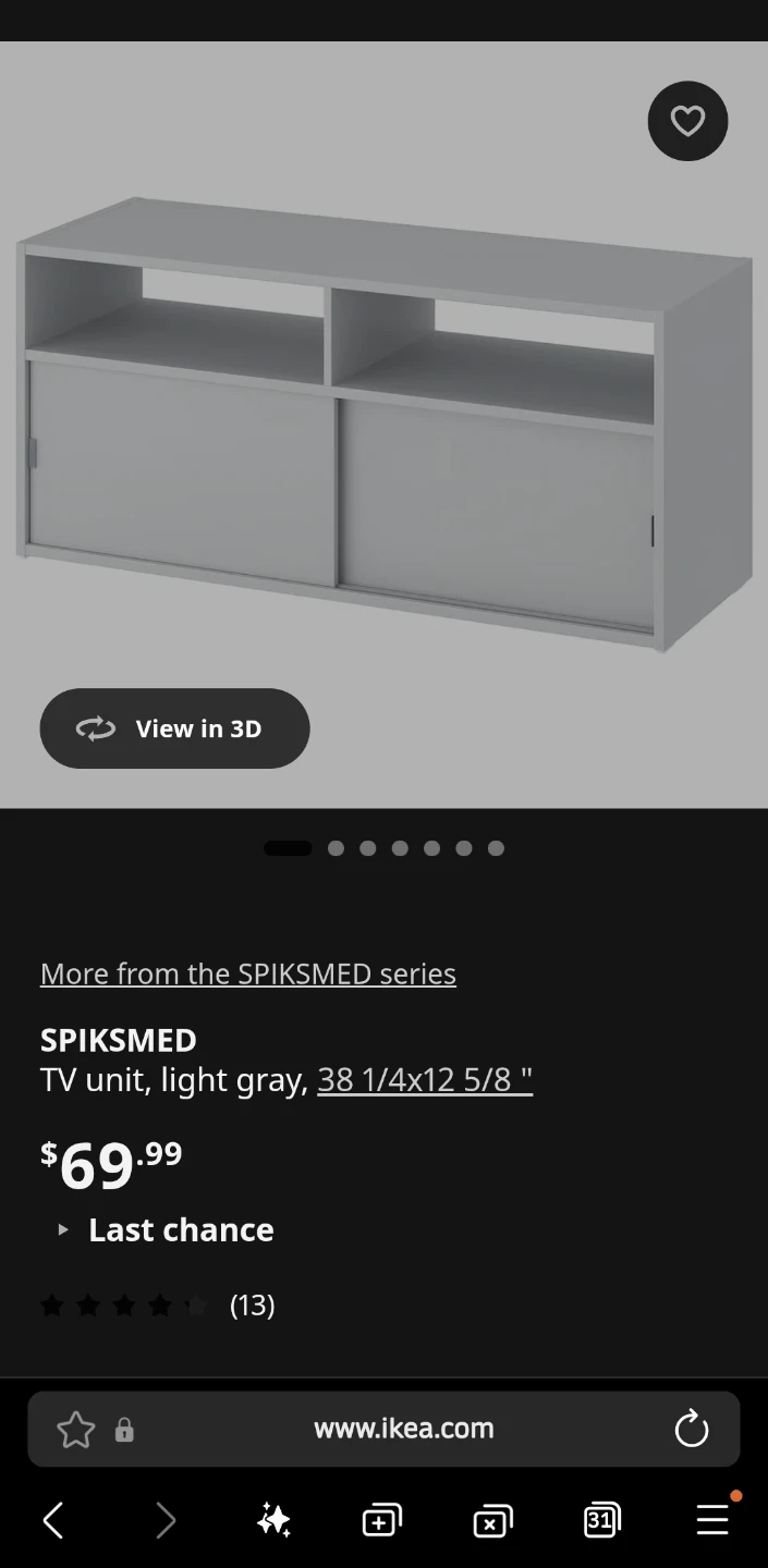 IKEA TV Stand SPIKSMED - photo 2