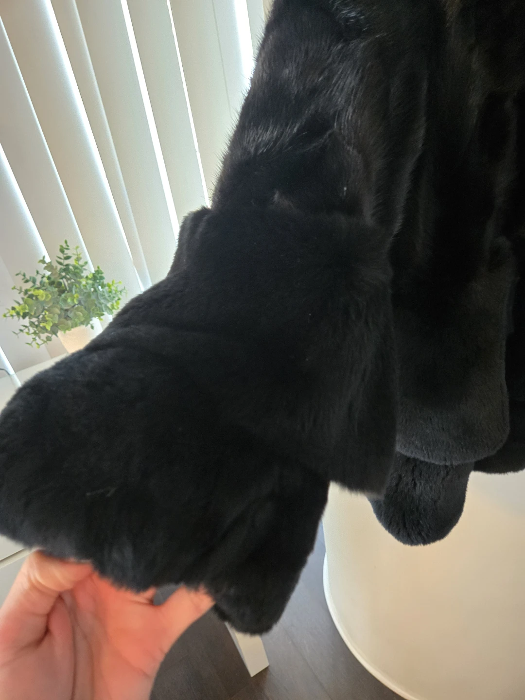 Black Fur Cropped Jacket - photo 3