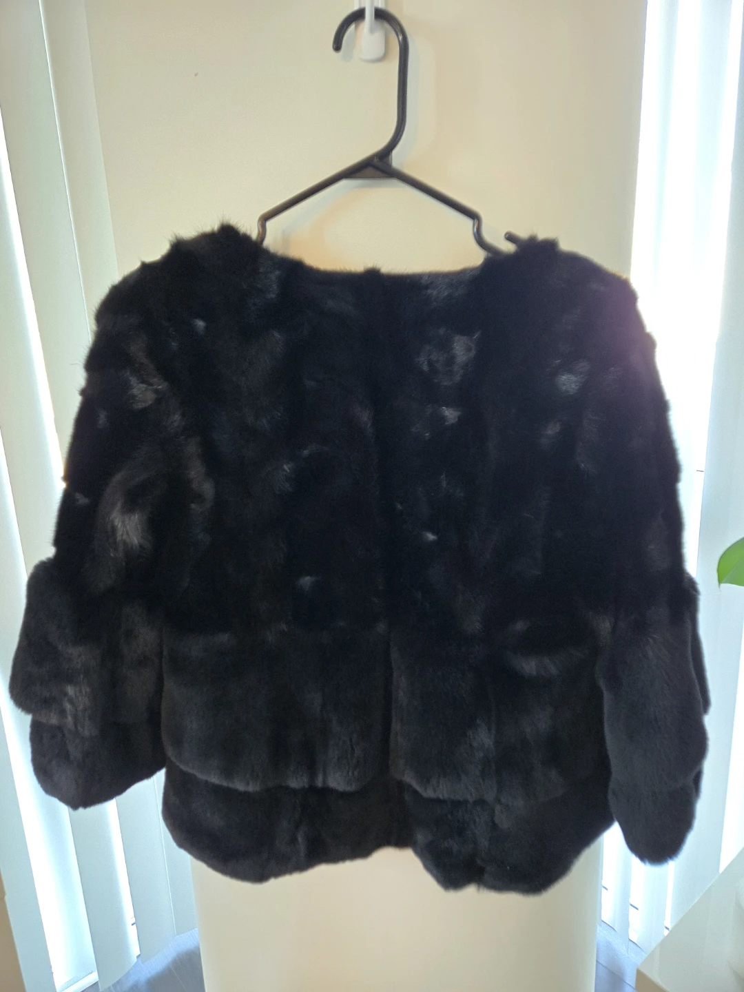 Black Fur Cropped Jacket - photo 4