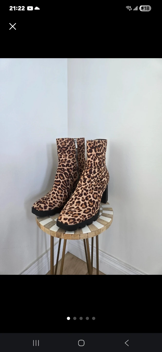 Design Lab Leopard Print Ankle Boots Size 8 - photo 5
