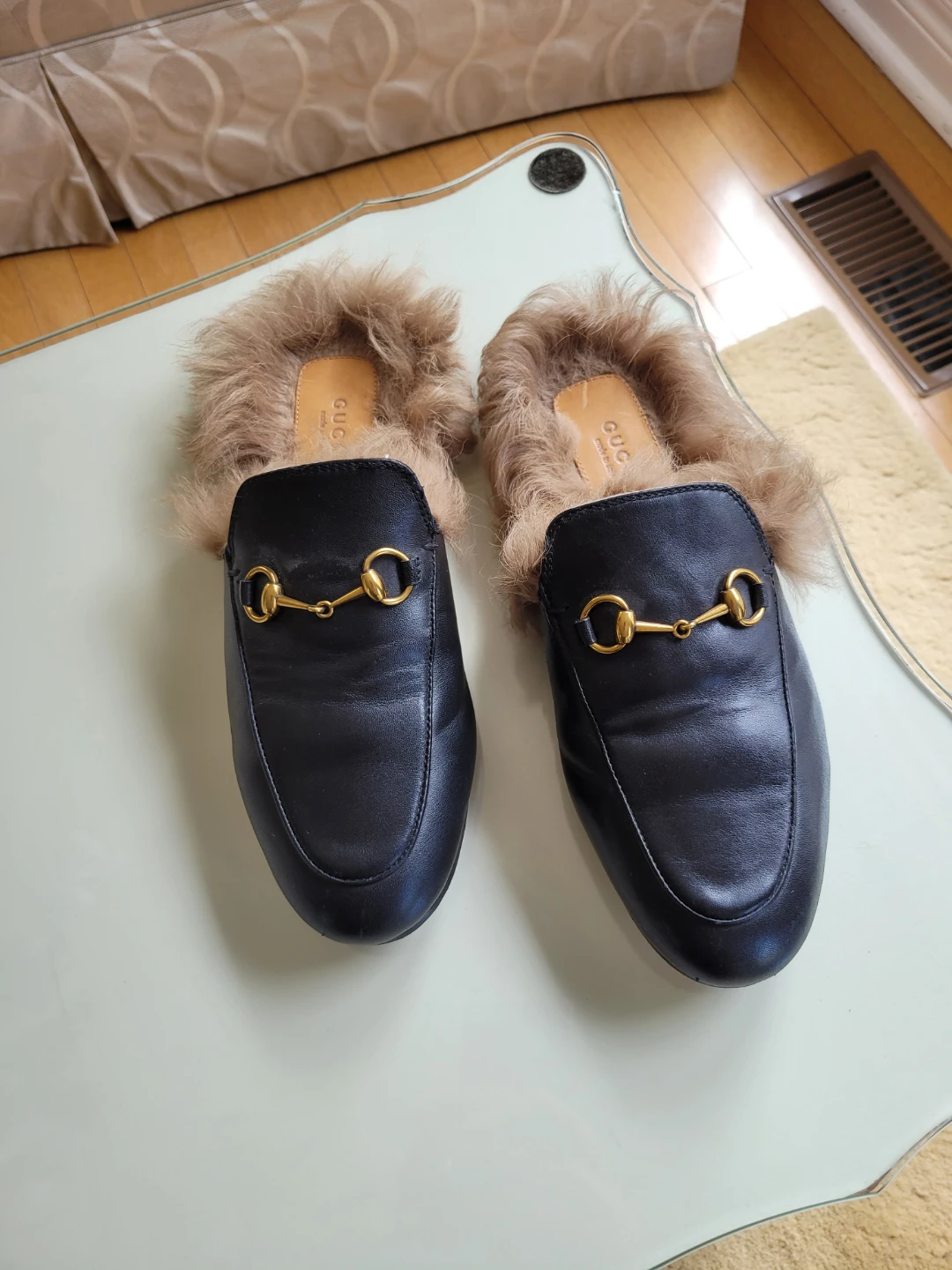 Authentic Gucci Princetown Fur Mules sz 37 - photo 2