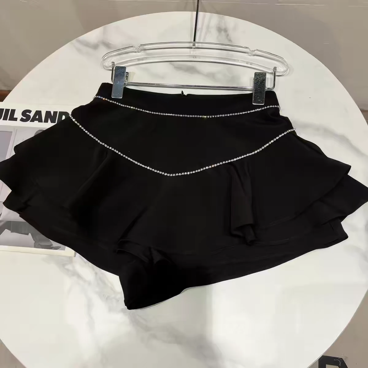 Black Bejeweled Skort - Size Medium