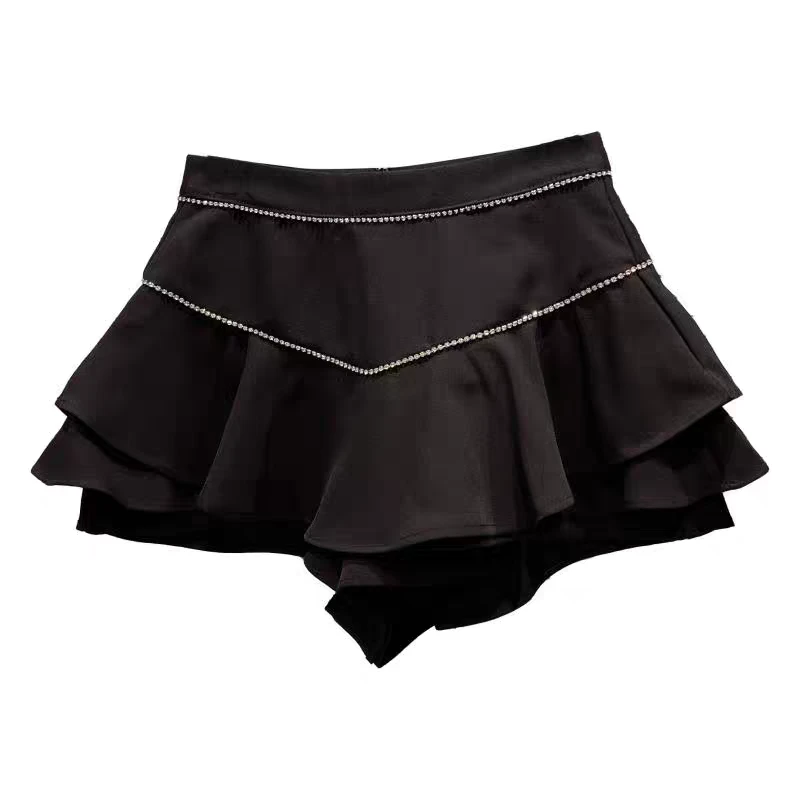 Black Bejeweled Skort - Size Medium - photo 2