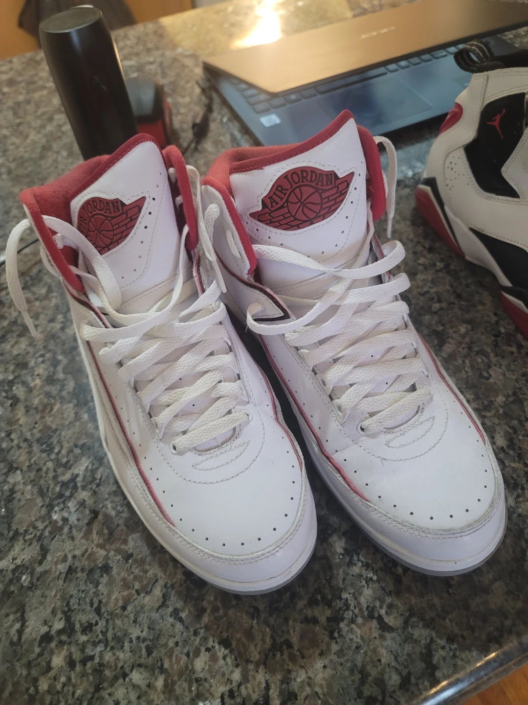 Air Jordan II White Red Basketball Shoes