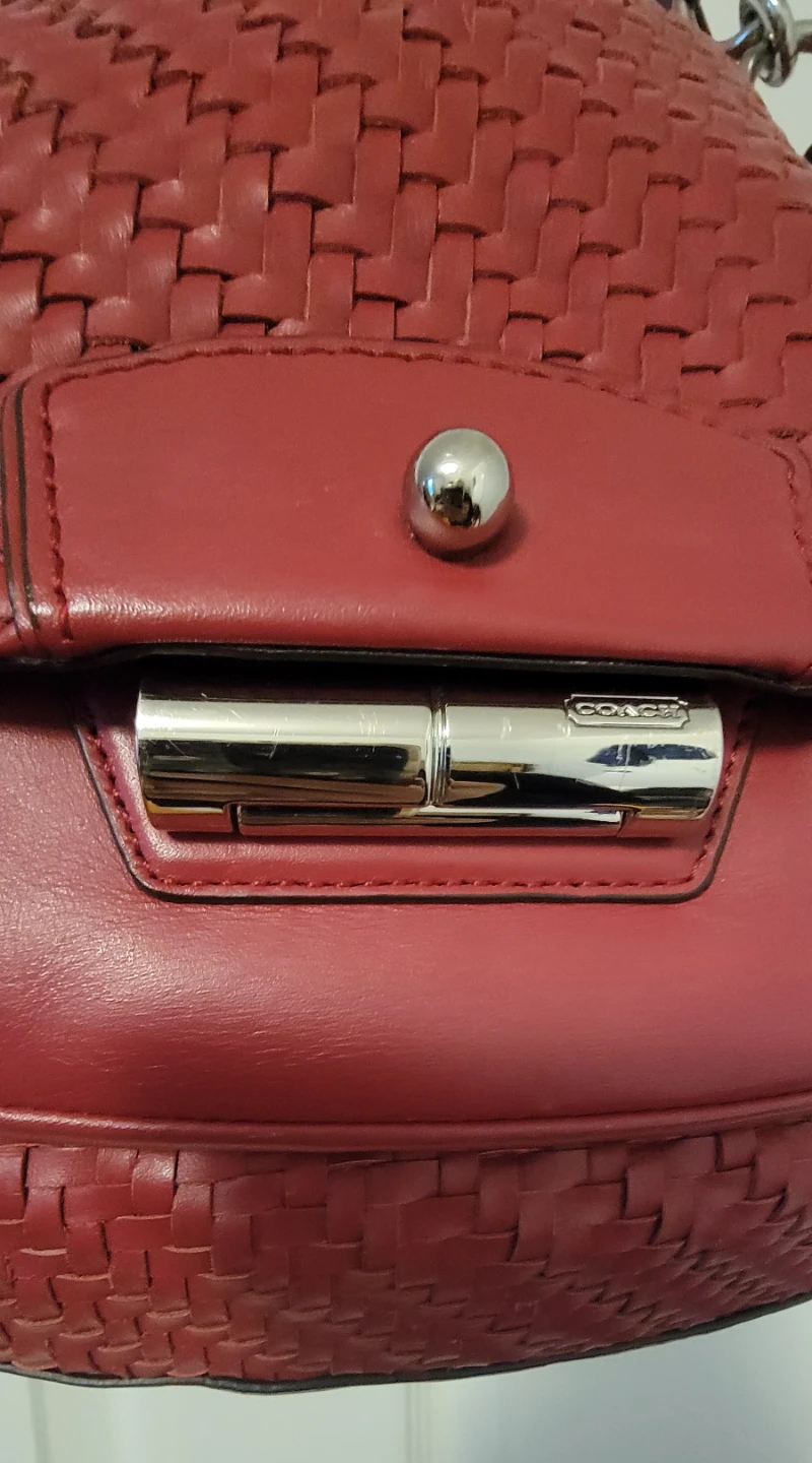 Coach Woven Red Leather Kristin Shoulder Bag - photo 2
