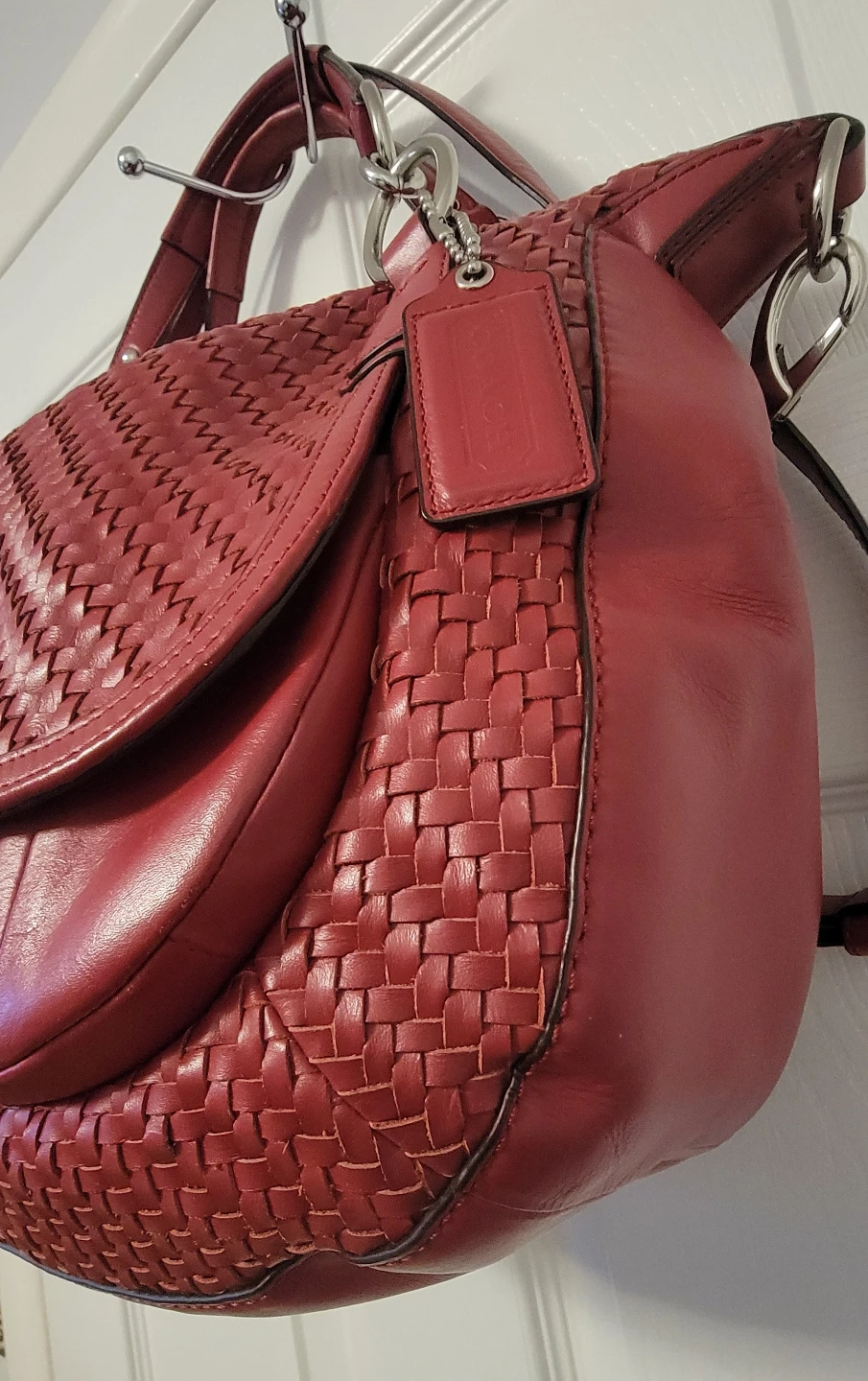 Coach Woven Red Leather Kristin Shoulder Bag - photo 4
