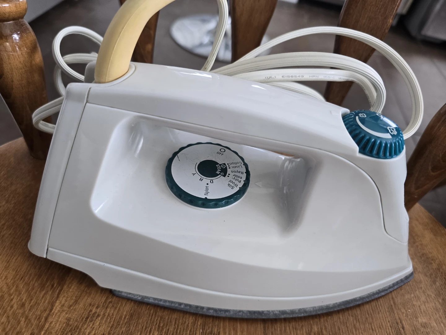 White and Yellow Steam Iron