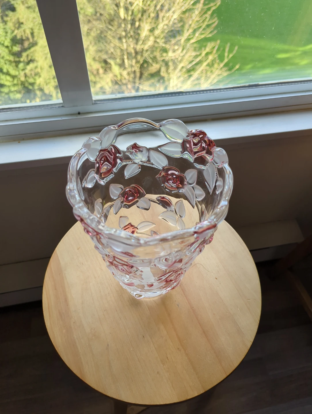 Decorative Glass Vase with Rose Design - photo 2