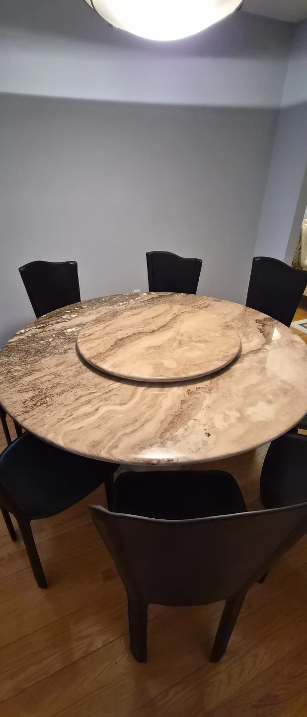 Round Marble Dining Table with Lazy Susan (8 seater) - photo 4