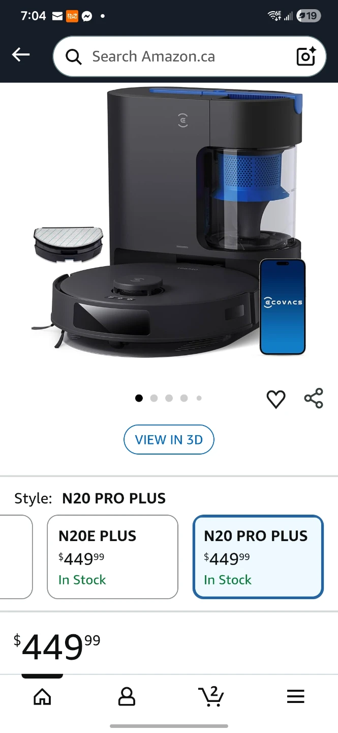 ECOVACS DEEBOT N20 PRO PLUS Robot Vacuum and Mop