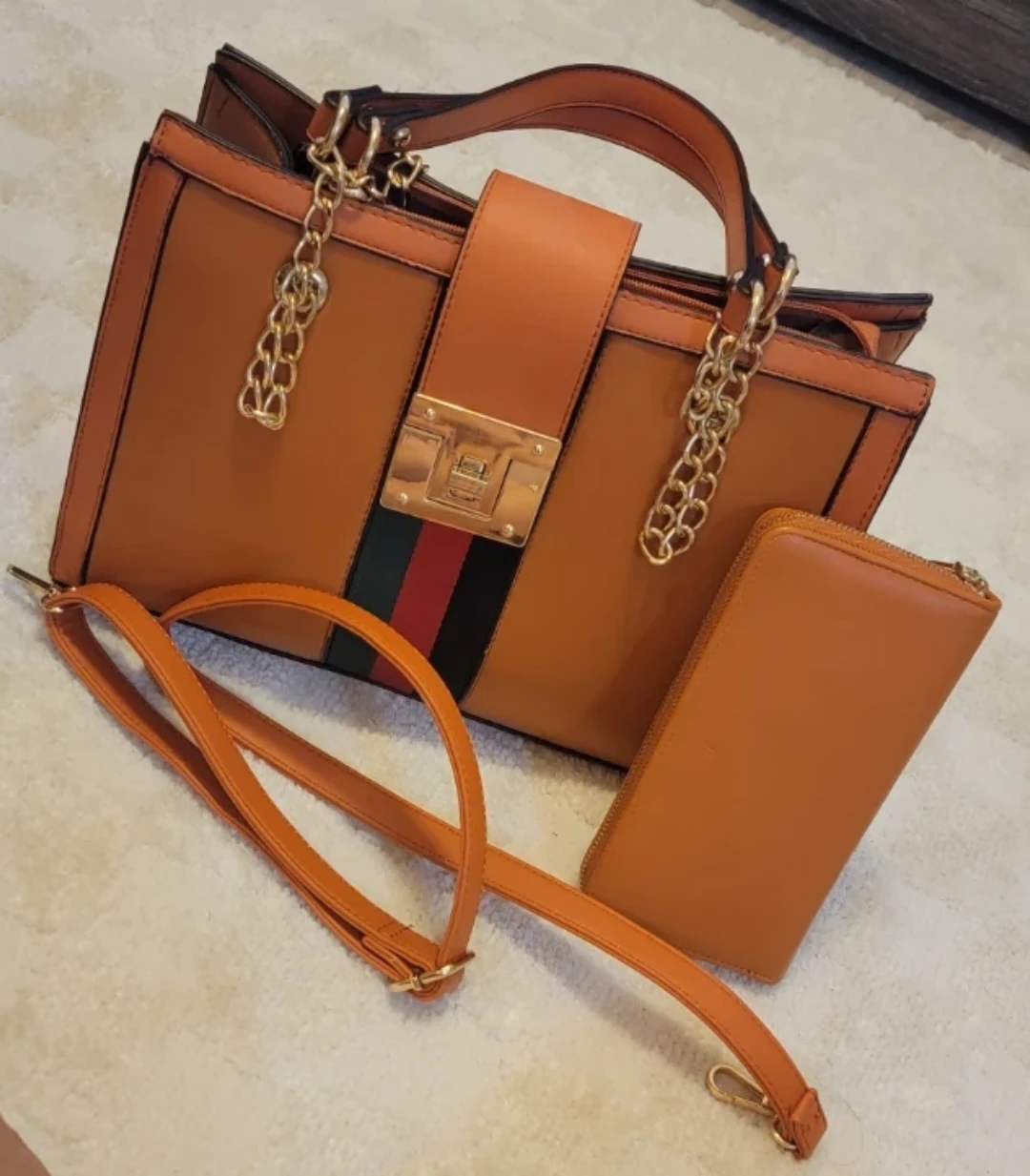 Brown Handbag with Matching Wallet
