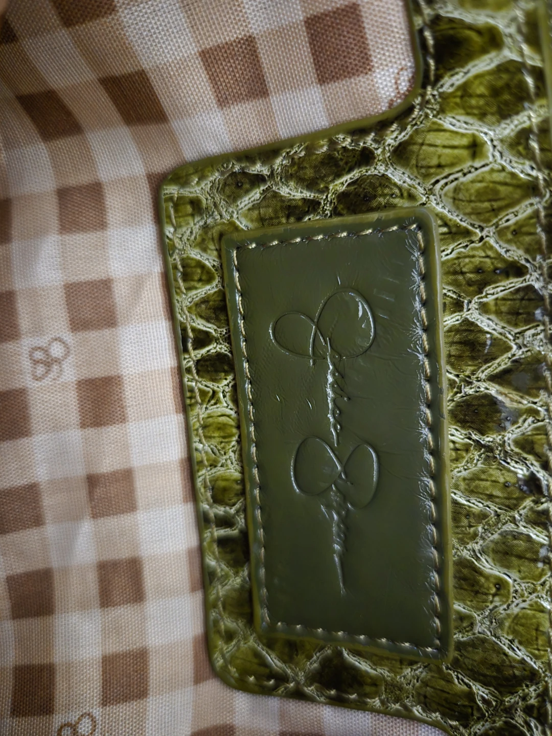 Jessica Simpson Green Snakeskin Print Handbag - photo 3