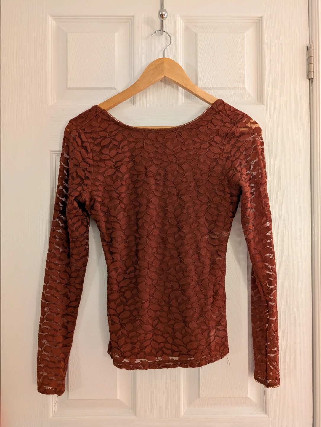 Long Sleeve Lace Top - Bronze