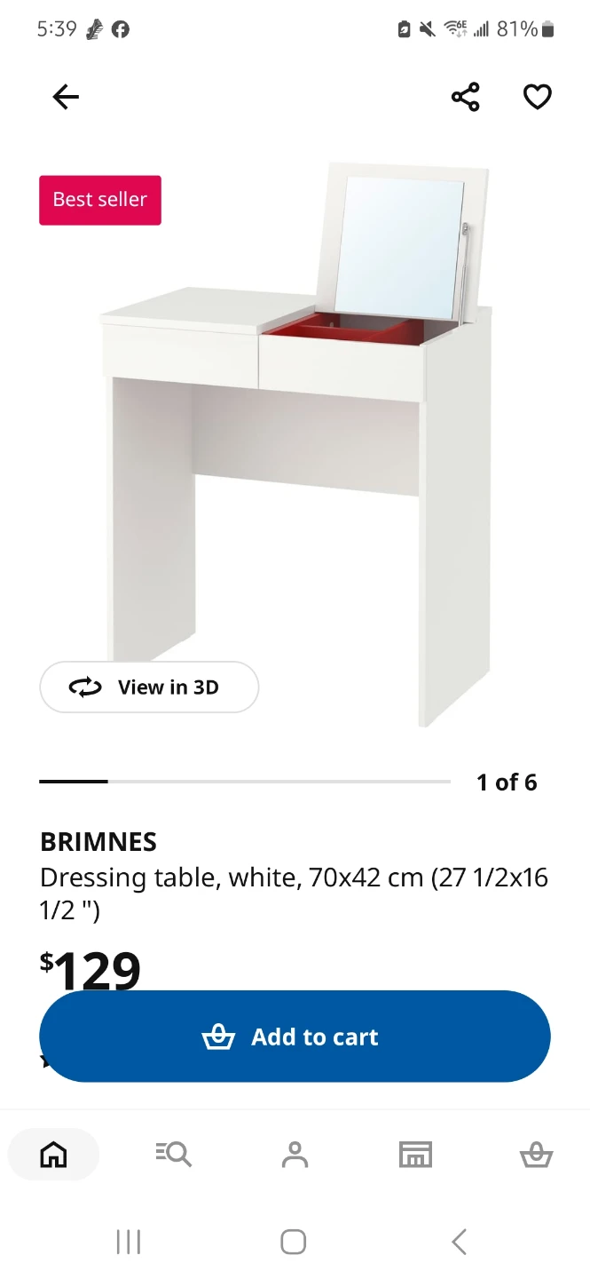 IKEA BRIMNES Dressing Table - White