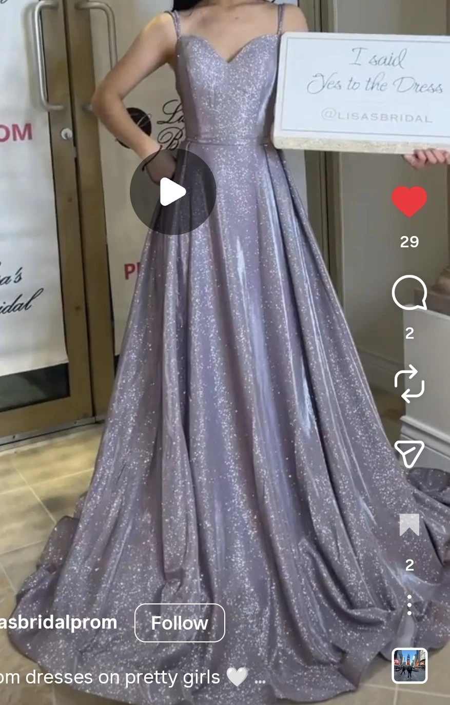 Sparkly Lavender A-Line Prom Dress 🪩 - photo 2