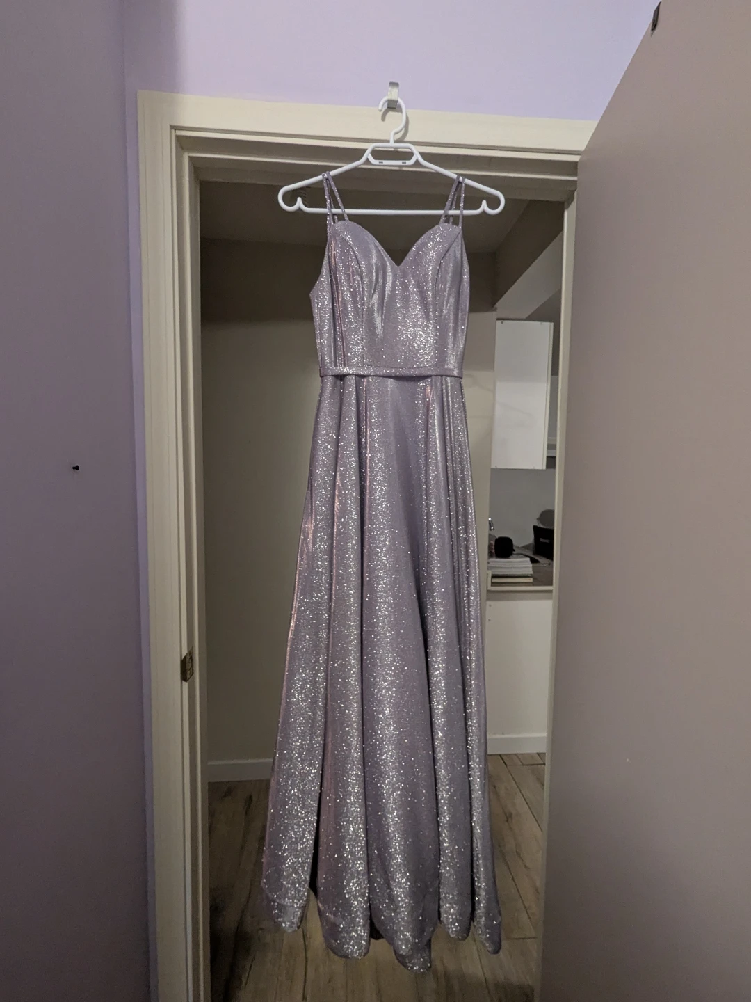 Sparkly Lavender A-Line Prom Dress 🪩 - photo 4