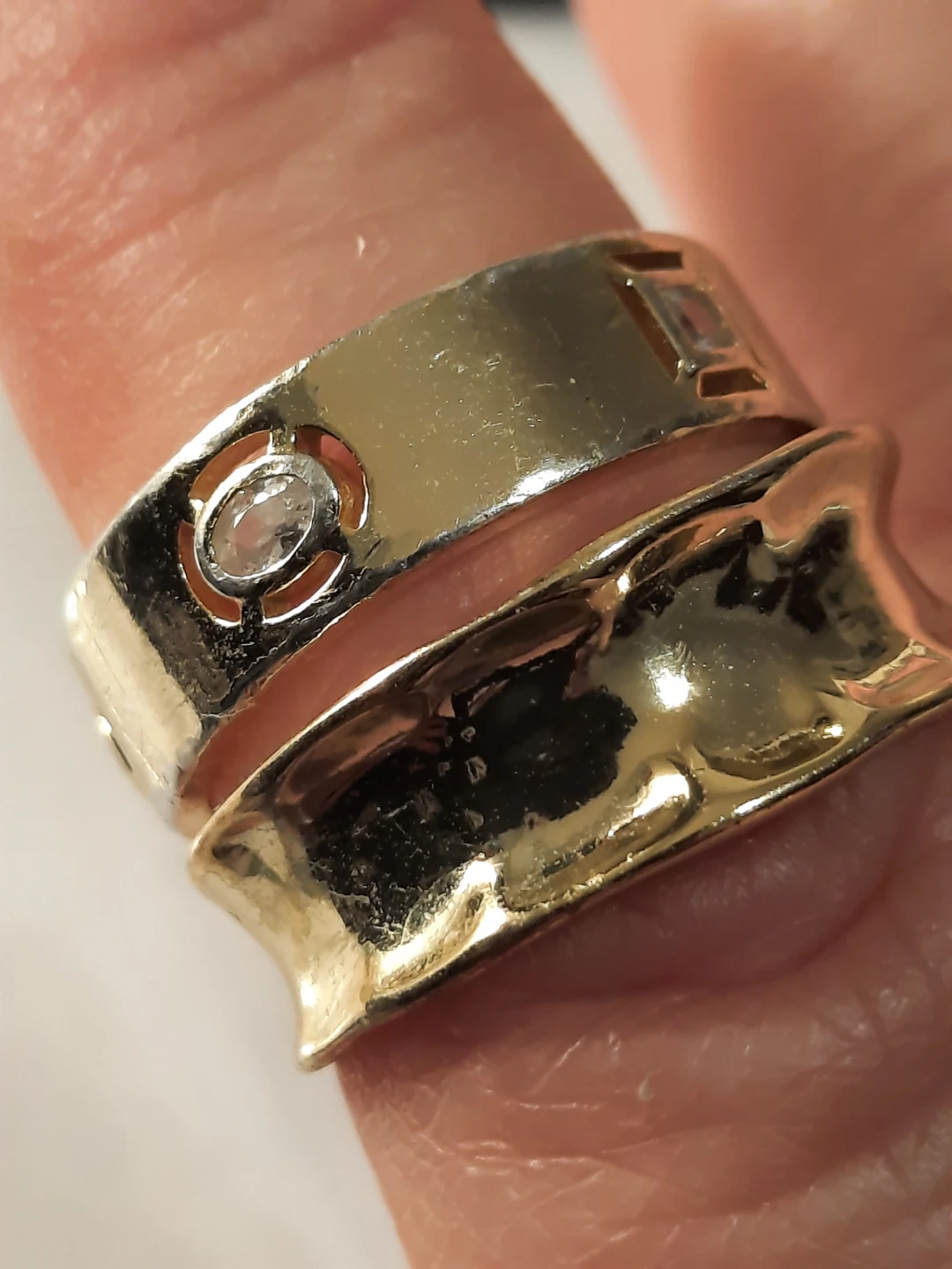 Goldover silver  stackable rings with accent stones - photo 3