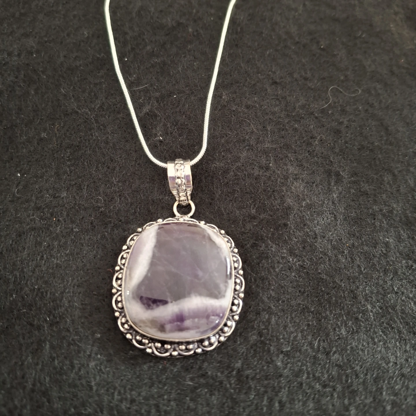 Sterling Silver Amethyst Pendant Necklace - photo 2