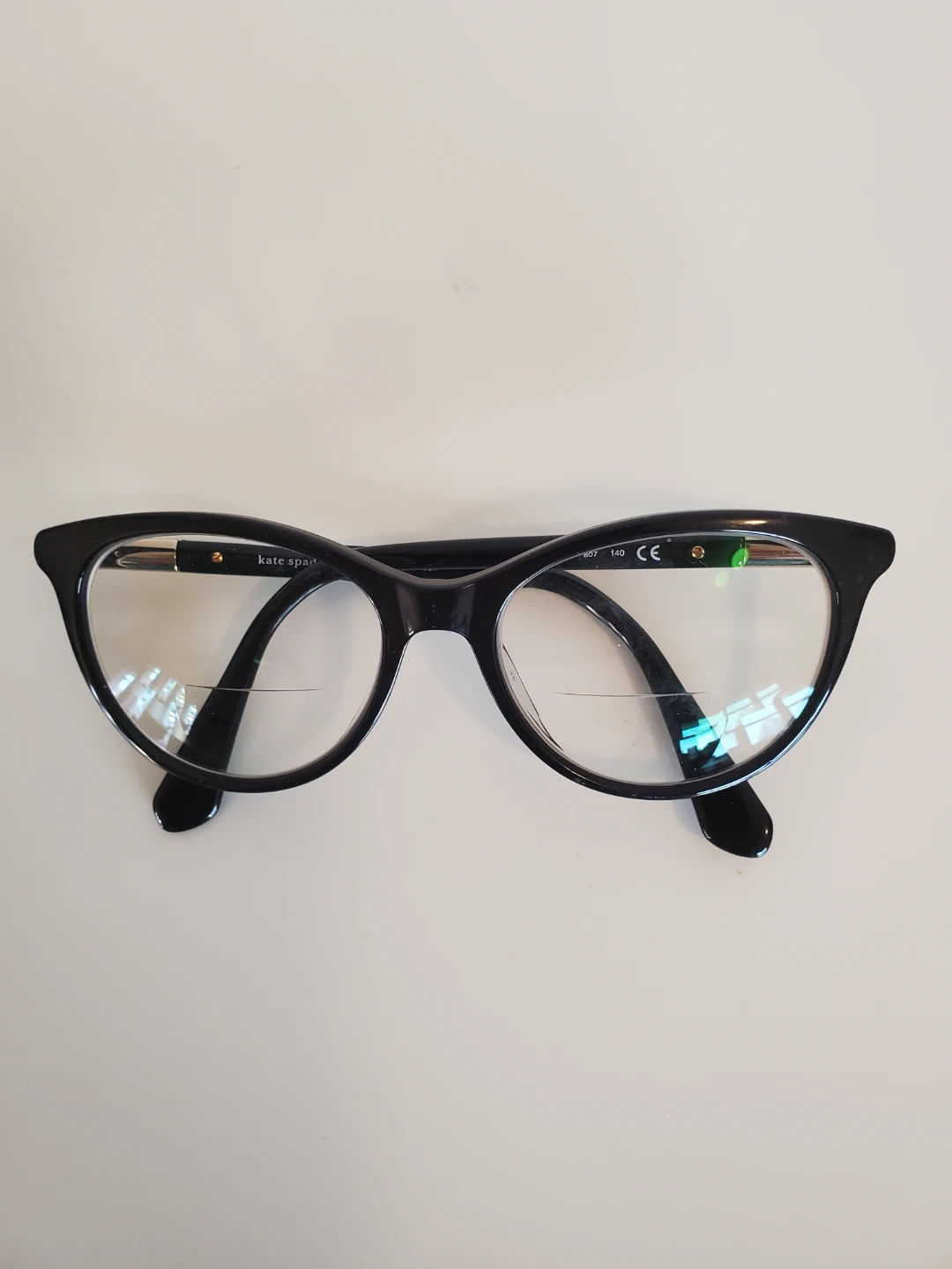 Kate Spade Black Rectangle 807 140 Frame Flex Arms Gold Hinge
