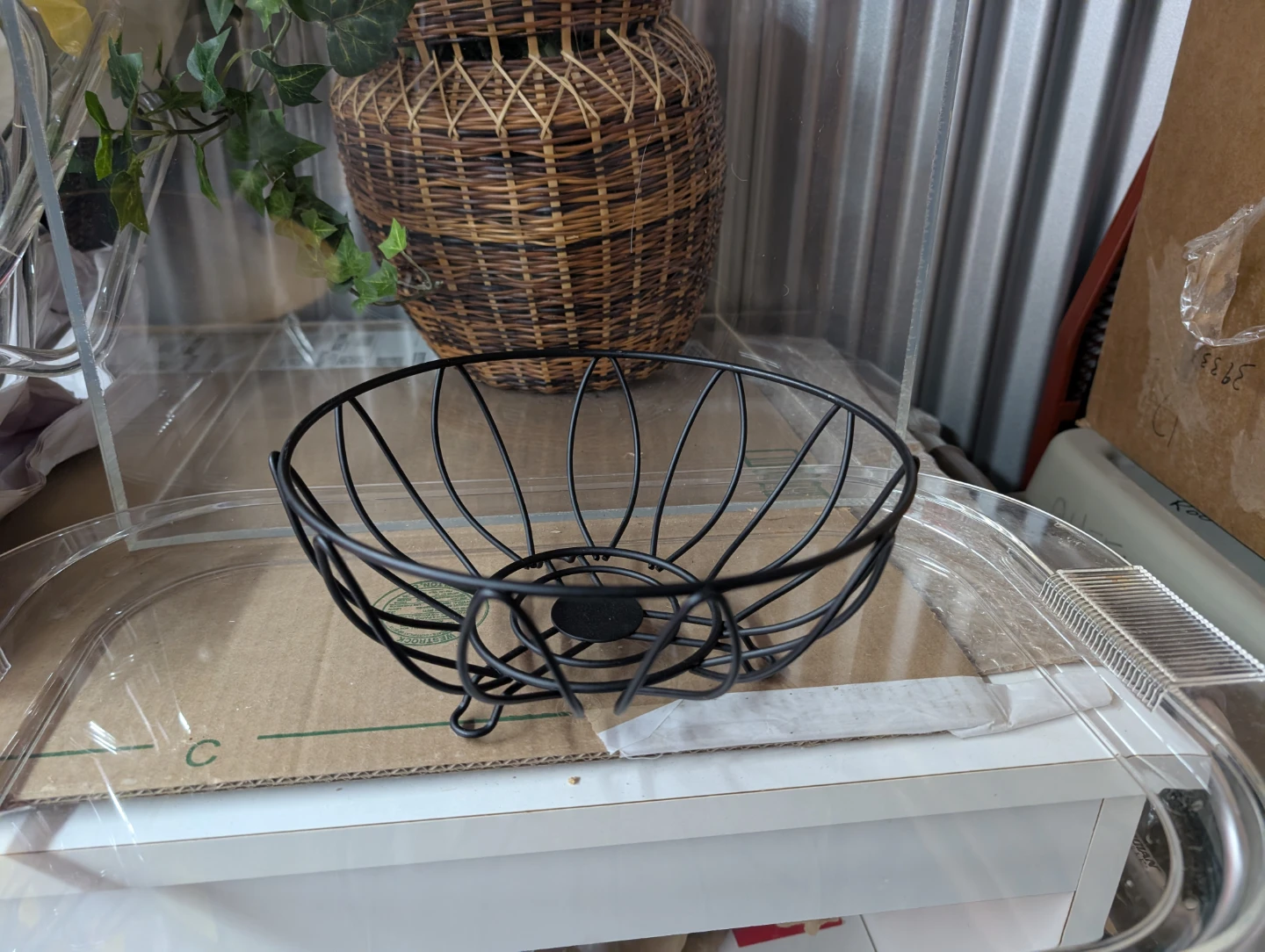 Wooden Fruit Bowl with Wire Basket Insert - photo 3