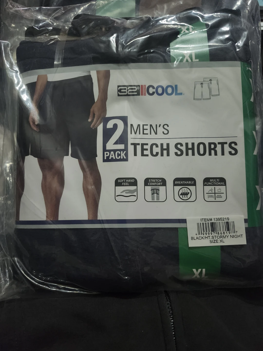 32 Degrees Men's Tech Shorts 2-Pack XL