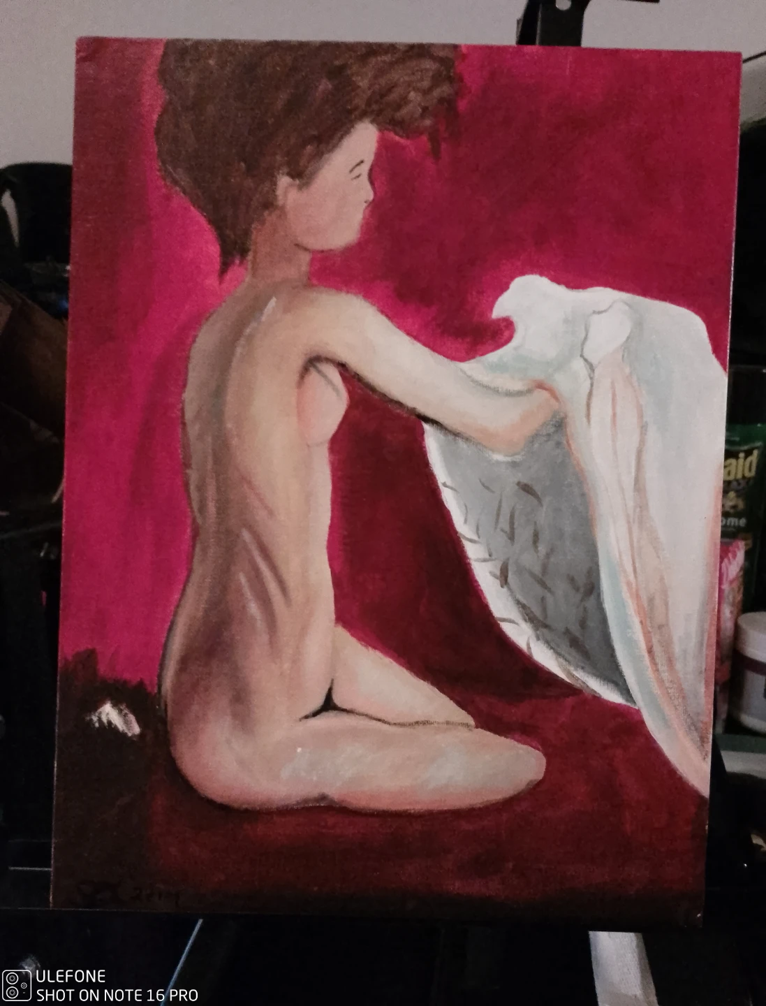 Nude in Paris: Acrylic painting, Masters Study