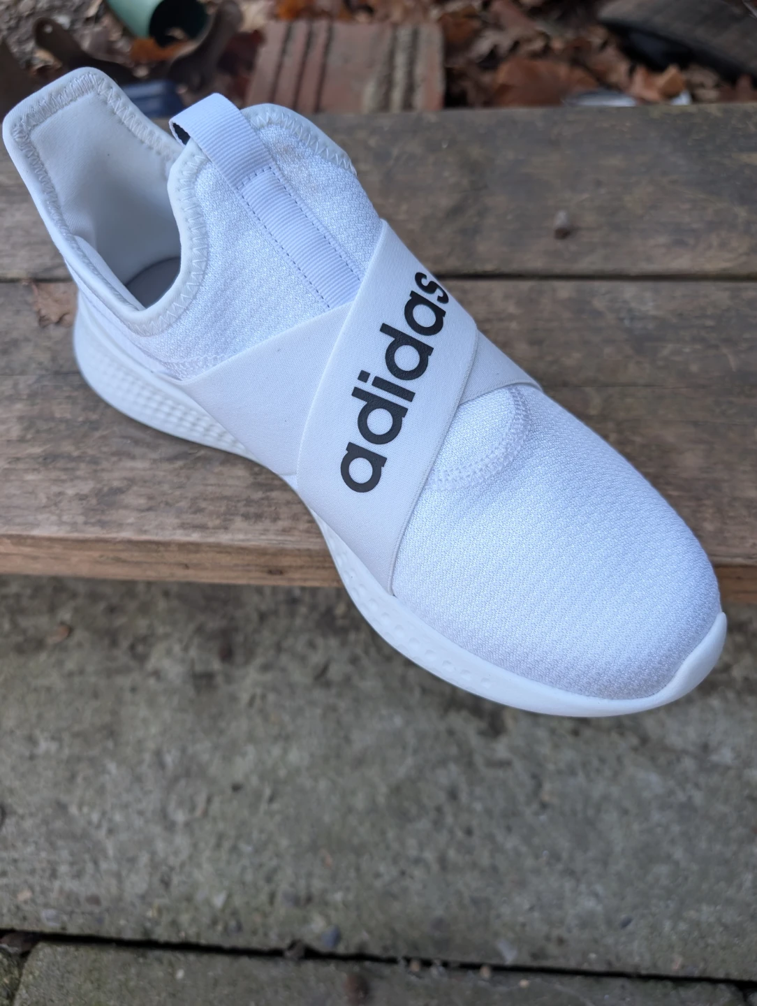 Adidas Women's White Slip-On Sneakers - Size 9